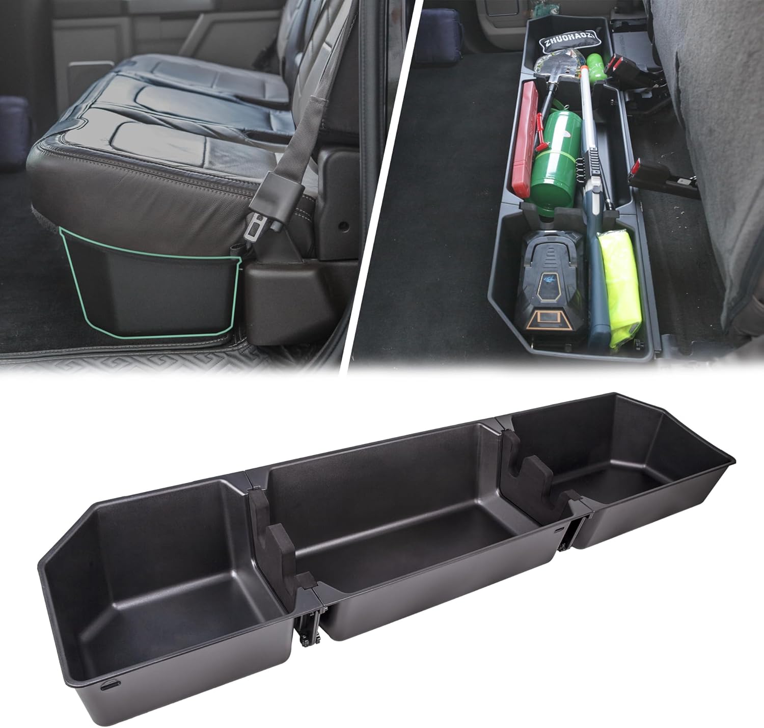 Upgraded Rear Under Seat Storage Box Compatible with 2015-2024 Ford F150 SuperCrew Cab & Crew Cab