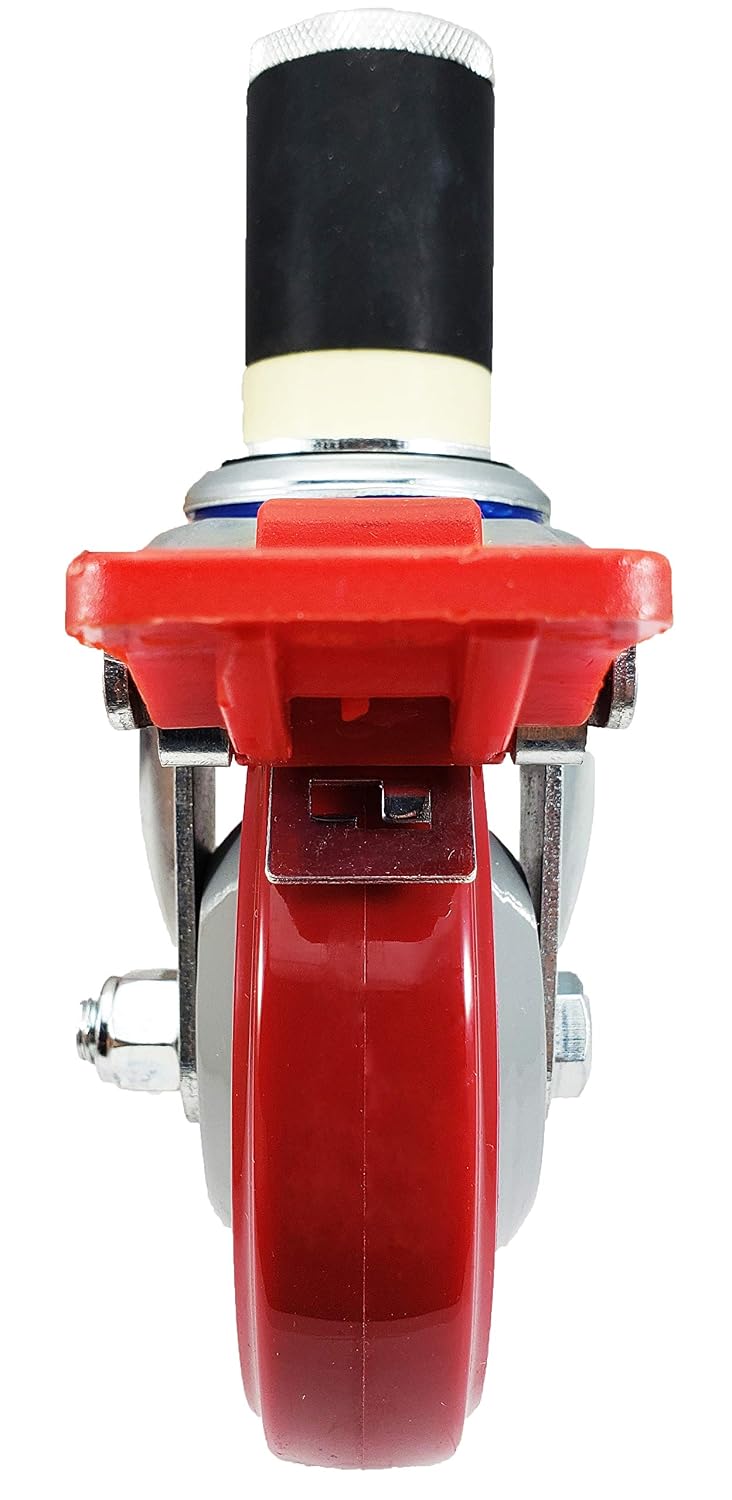 4" NSF Certified Total Locking Caster Wheels (Set of 4) for Stainless Steel Kitchen Prep Tables – Commercial Grade, Fits 1-1/2" ID Tubing