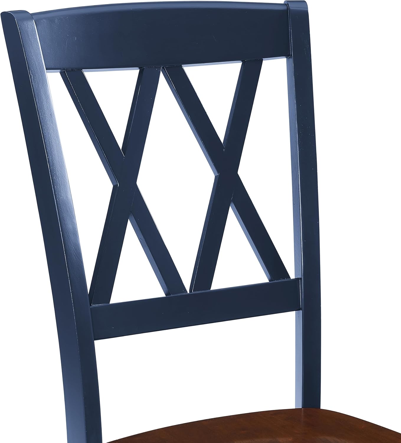 Crosley Furniture Shelby Traditional Wood X-Back Dining Room Chairs Set of 2, Kitchen Chair, Distressed White