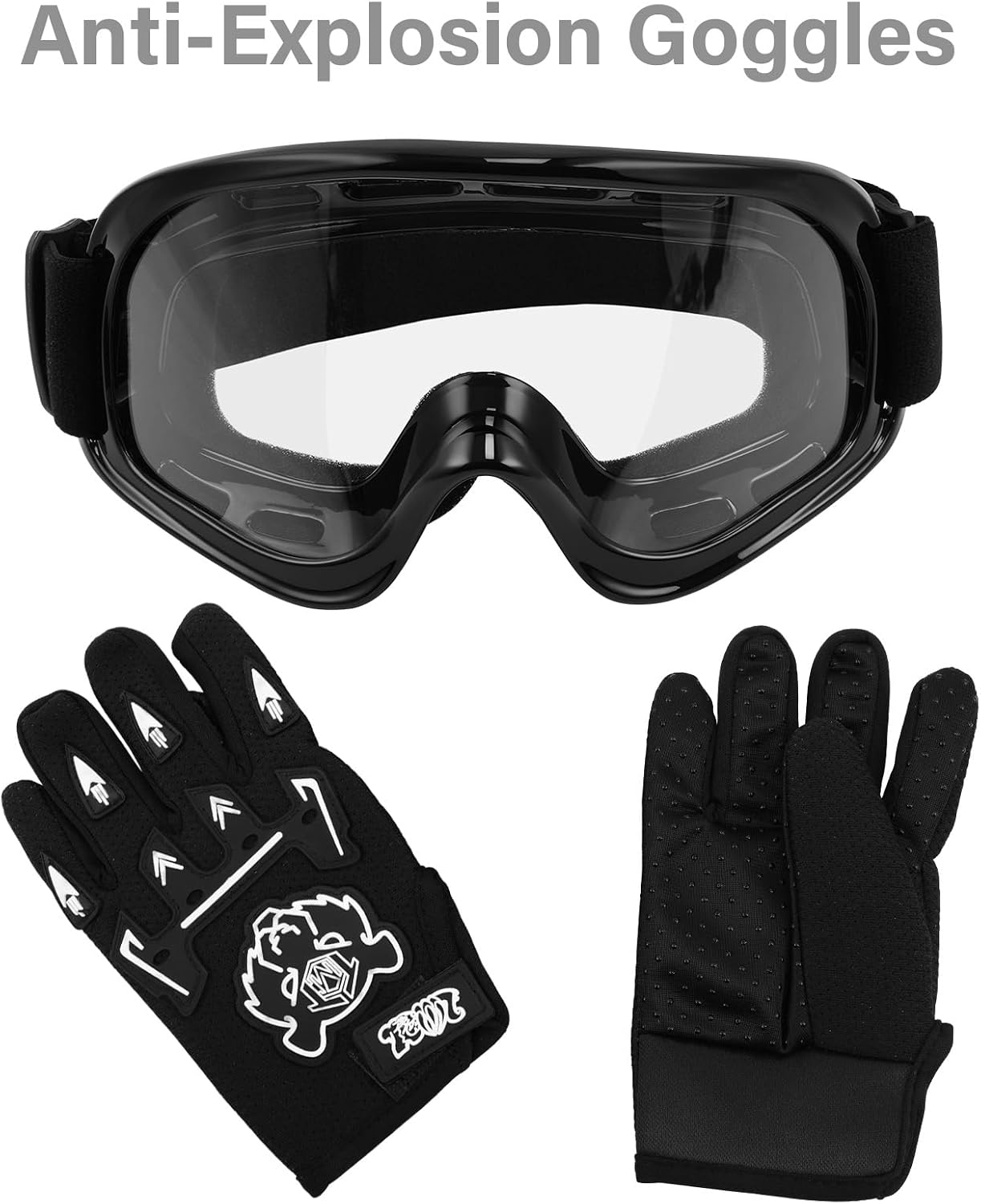 Kids Dirt Bike Helmet Youth Motorcycle Helmet DOT-Certified Full Face Helmets for Motocross ATV Off-Road Street Bike with Goggles & Gloves, Blue Flame Medium | Motorcycle Riding Gear included Goggles & Gloves, Ultra-Lightweight, For ATV UTV Off-Road, Blu…