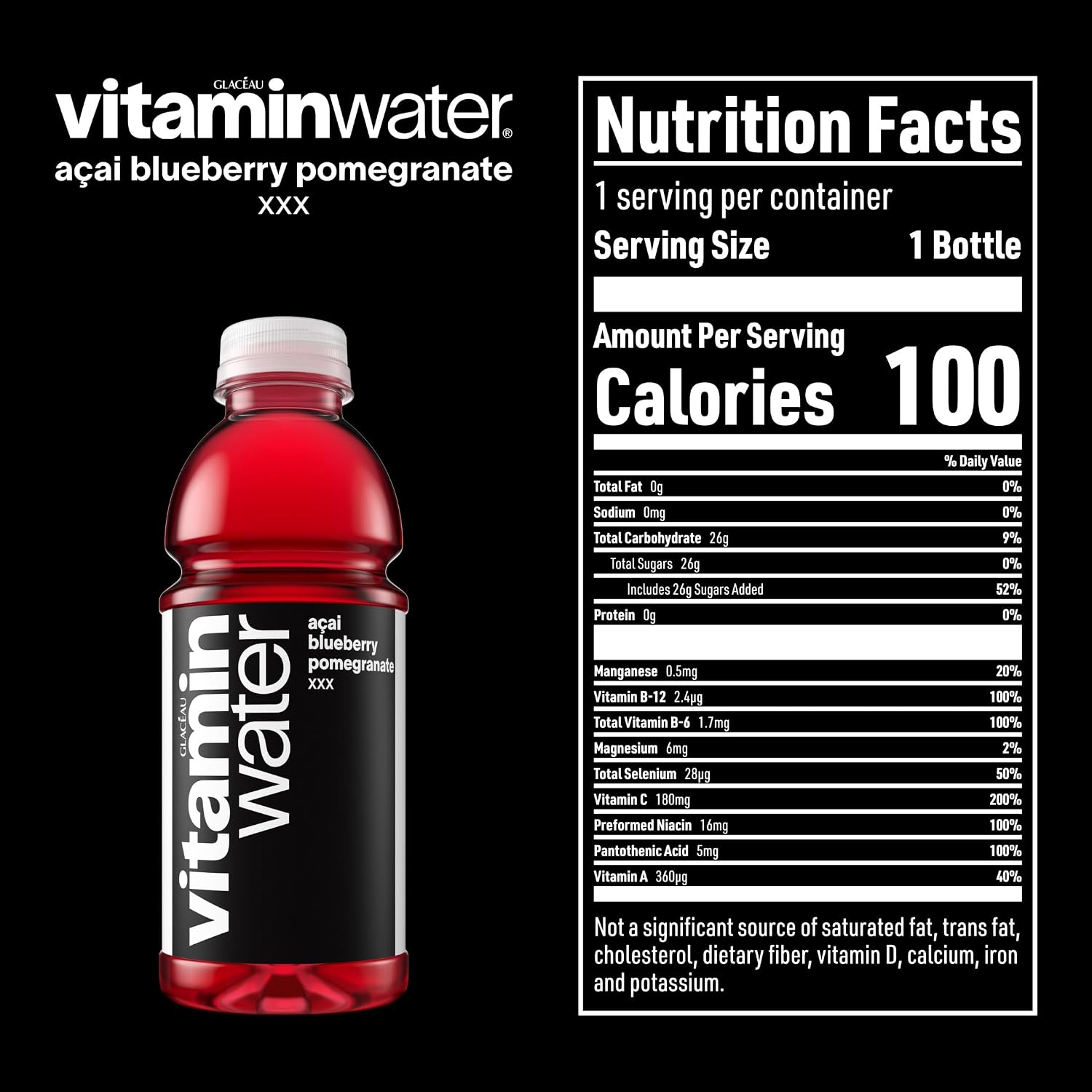 vitaminwater Refresh Tropical Mango, Flavored Water Beverage Bottles, 20 fl oz, 12 Pack