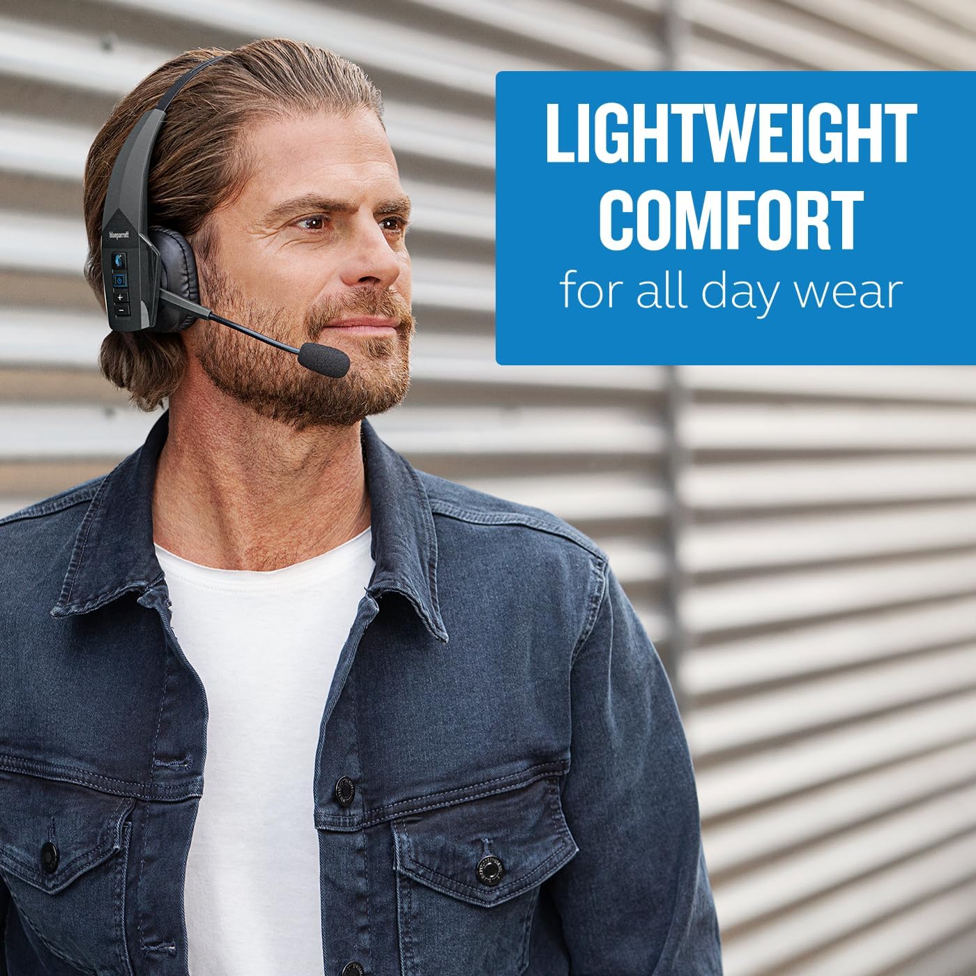 BlueParrott B550-XT Bluetooth Headset | 96% noise canceling headset for truck drivers; voice control, IP54-rated, 24 hr talk time
