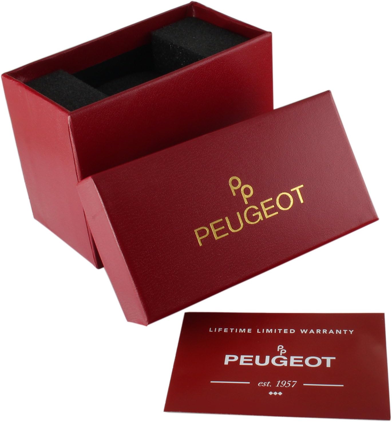 Peugeot Men's Stainless Steel Big Face Luxury Watch with Day Date Windows, Roman Numerals & Coin Edge Fluted Bezel Watch