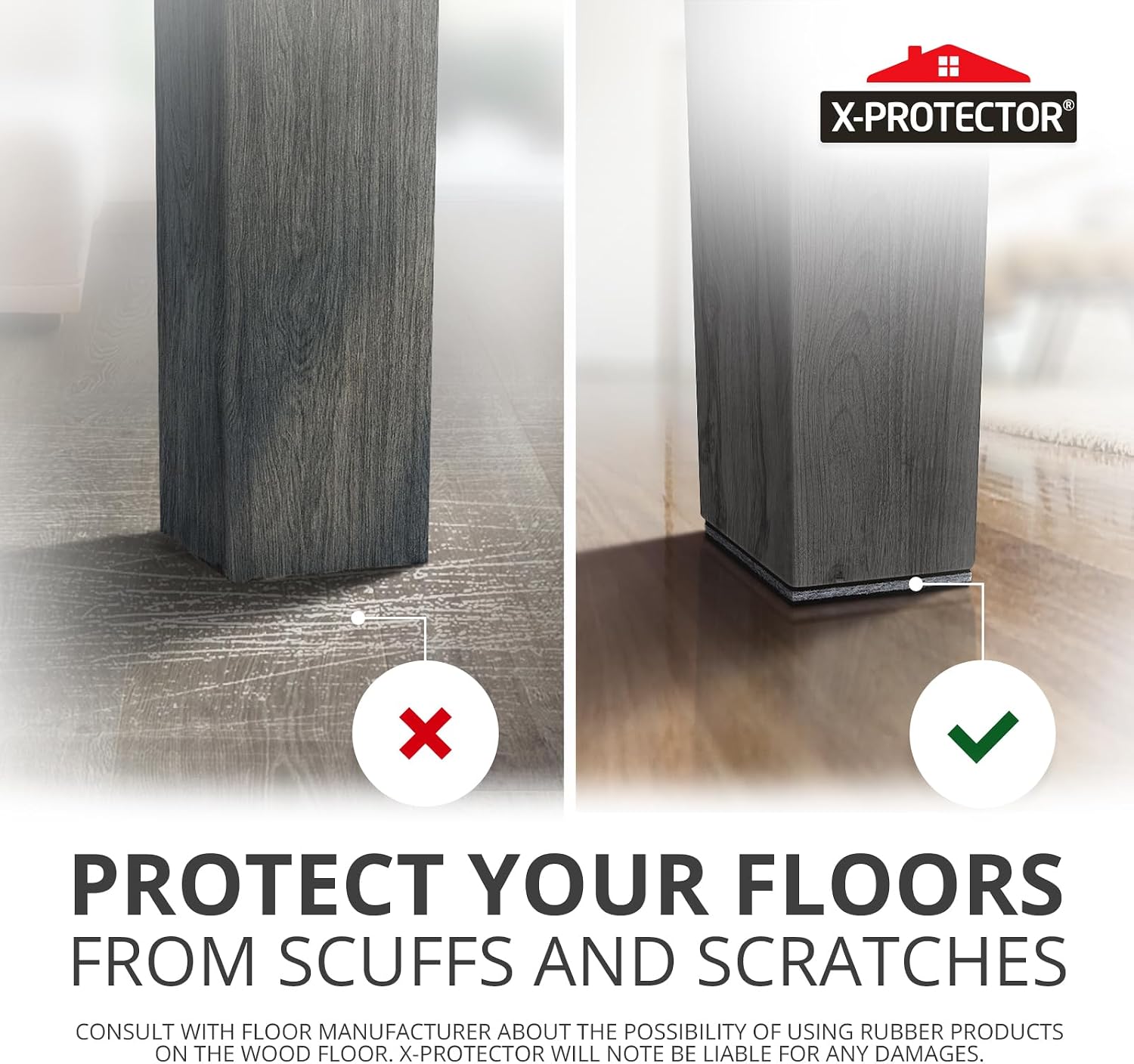 X-PROTECTOR Non Slip Furniture Pads – 12 Premium Furniture Grippers 3"! | Best SelfAdhesive Rubber Feet Furniture Feet – Ideal Non Skid Furniture Pad Floor Protectors – Keep Furniture in Place!