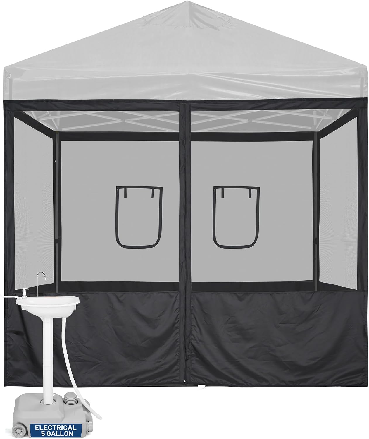 Yescom Pop Up Canopy Half Mesh Sidewall with Window 10x10Ft for Food Booth