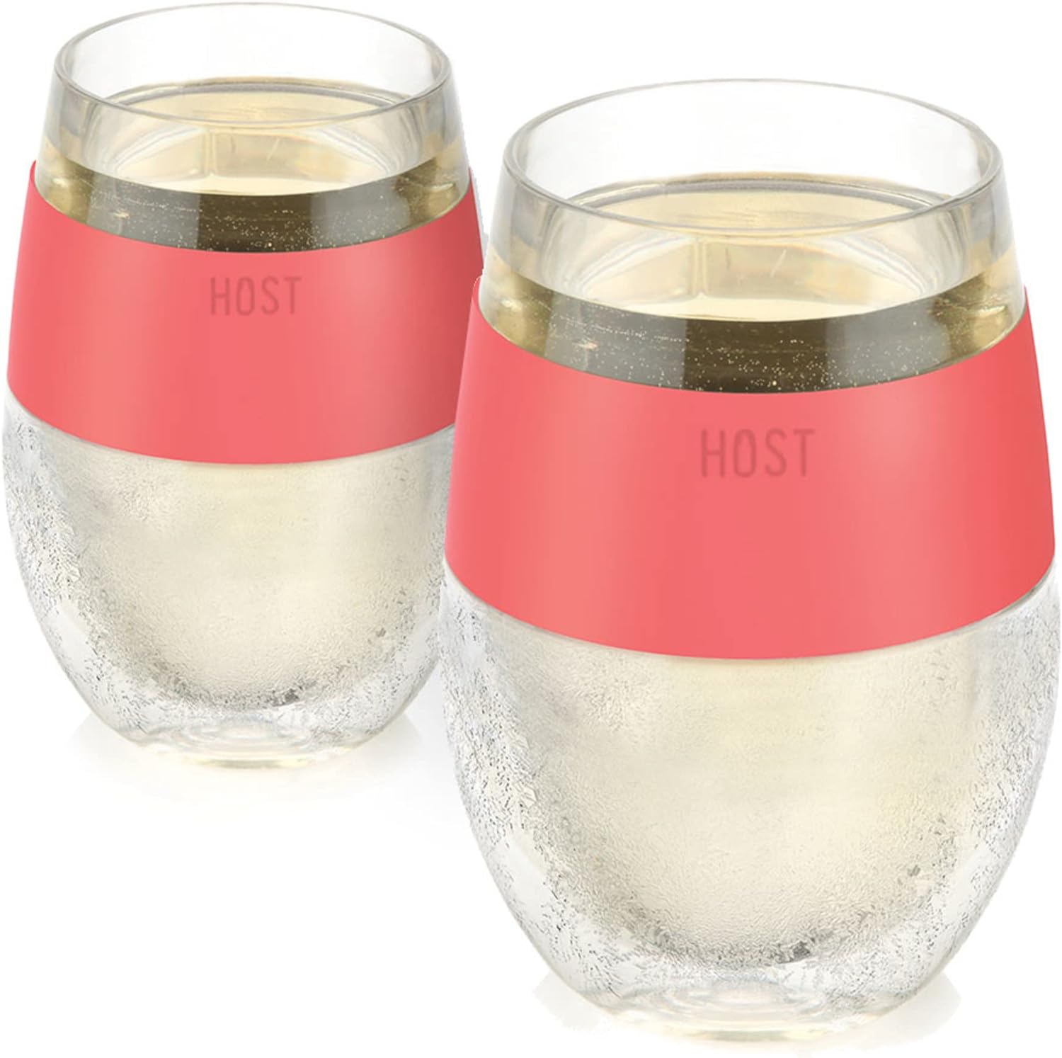 Host Wine Freeze Cup Set of 2 - Plastic Double Wall Insulated Drink Cup, Freezable Vacuum Insulated Wine Glasses, 8.5 oz Blue