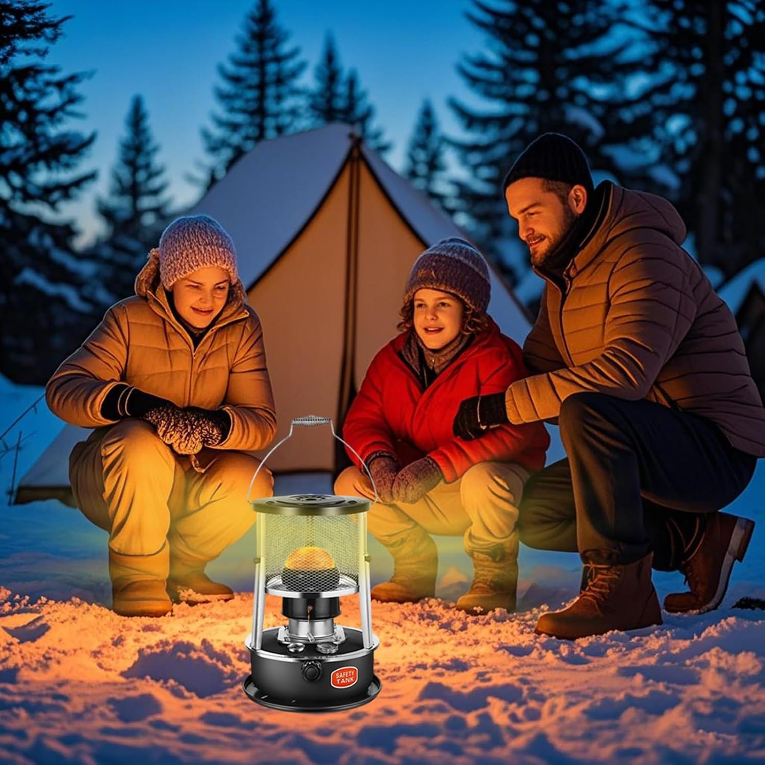 Portable Kerosene Heater 9000 BTU Outdoor/Indoor Kerosene Stove, Non-Electric Heater for Tent Cooking Ice Fishing Home and Survival Emergency, Black