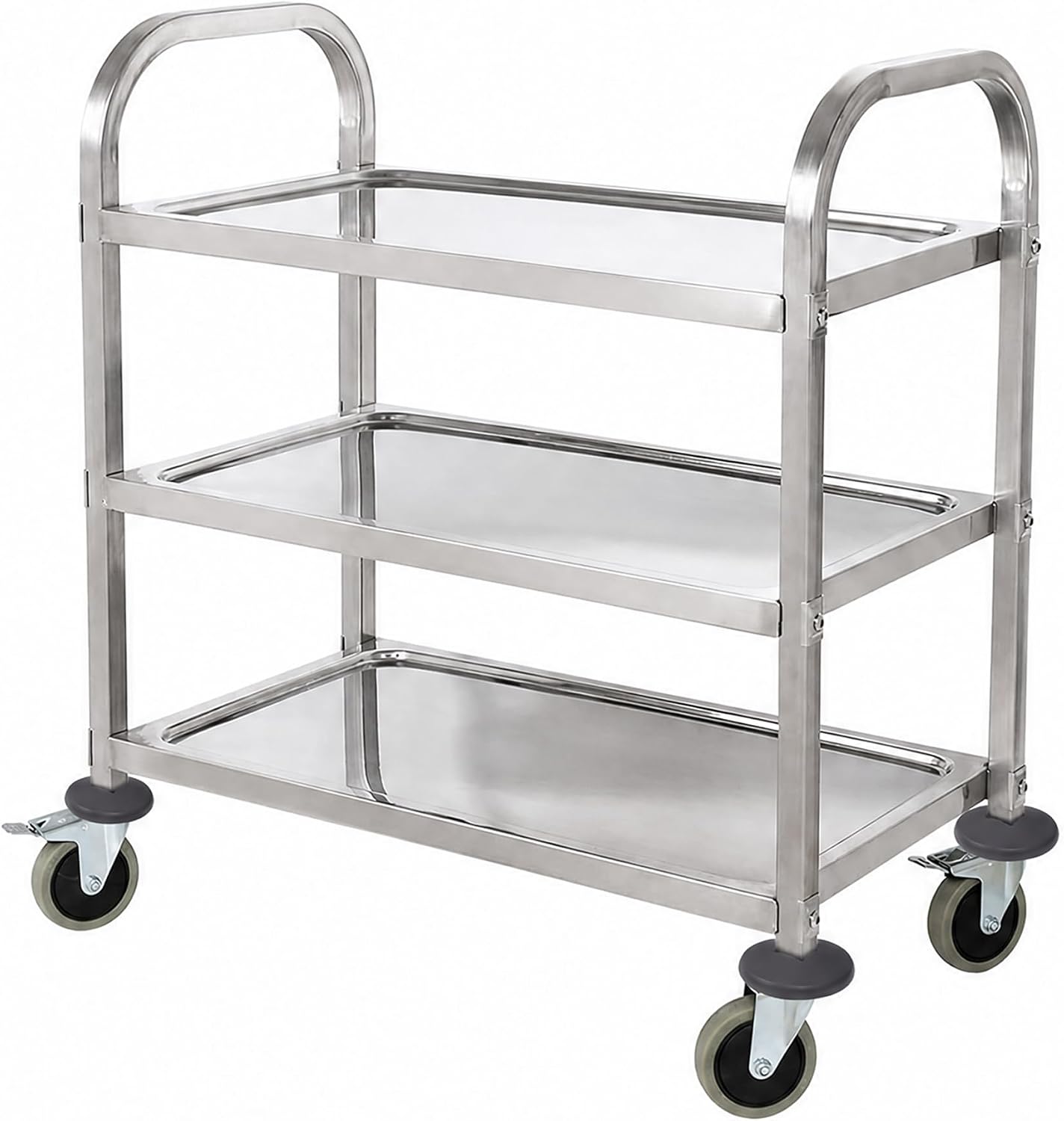 Metal 3 Tier Utility Cart Kitchen Trolley Catering Storage Cart with Universal Wheels Easy to Assemble& Move for Kitchen Restaurant Hotel Cafe Home