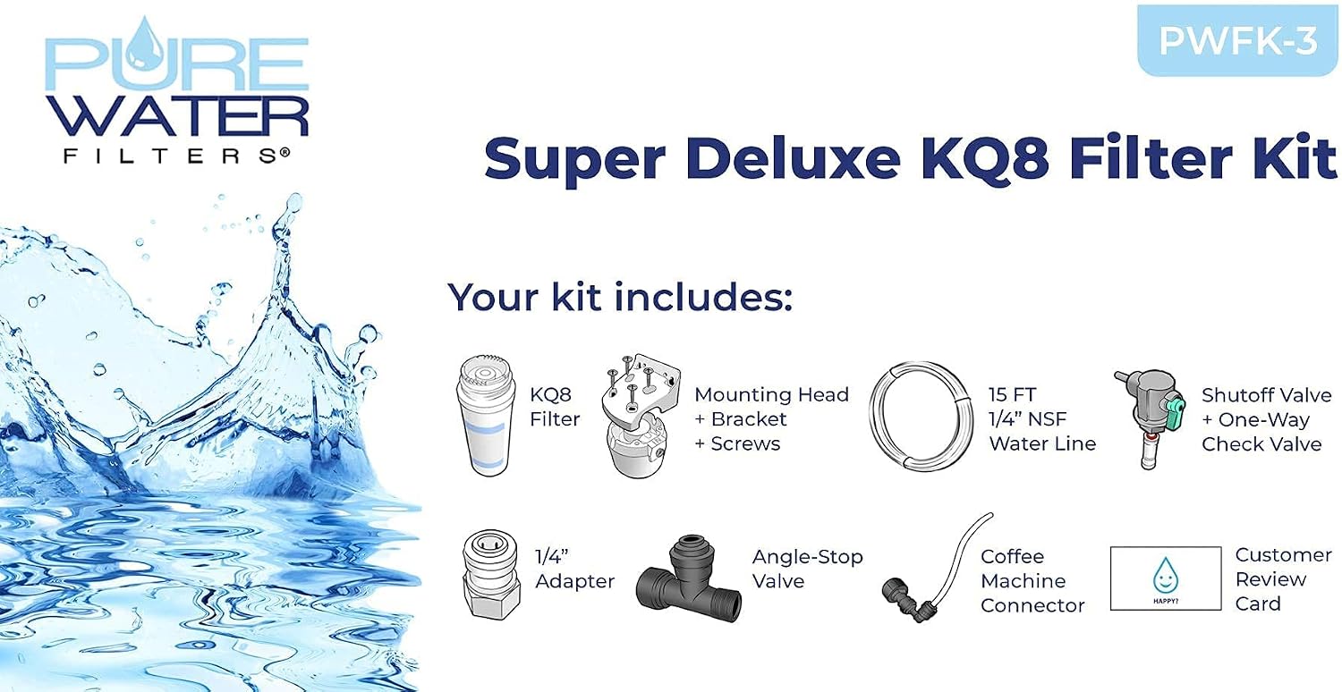 PureWater Filters Direct Water Line Plumb and Filter Kit with Keurig K2550 Plumbed Single Serve Commercial Coffee Maker and Tea Brewer