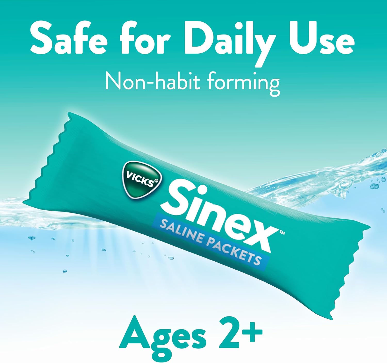 Vicks Sinex Saline Nasal Rinse Starter Kit, Drug Free Saline, Flush Out Mucus and Allergens