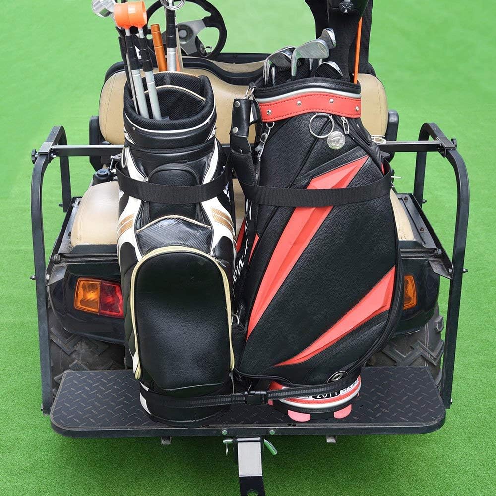 AW Universal Golf Bag Attachment Golf Bag Holder Bracket Rack for Golf Cart | Rear Seat Black