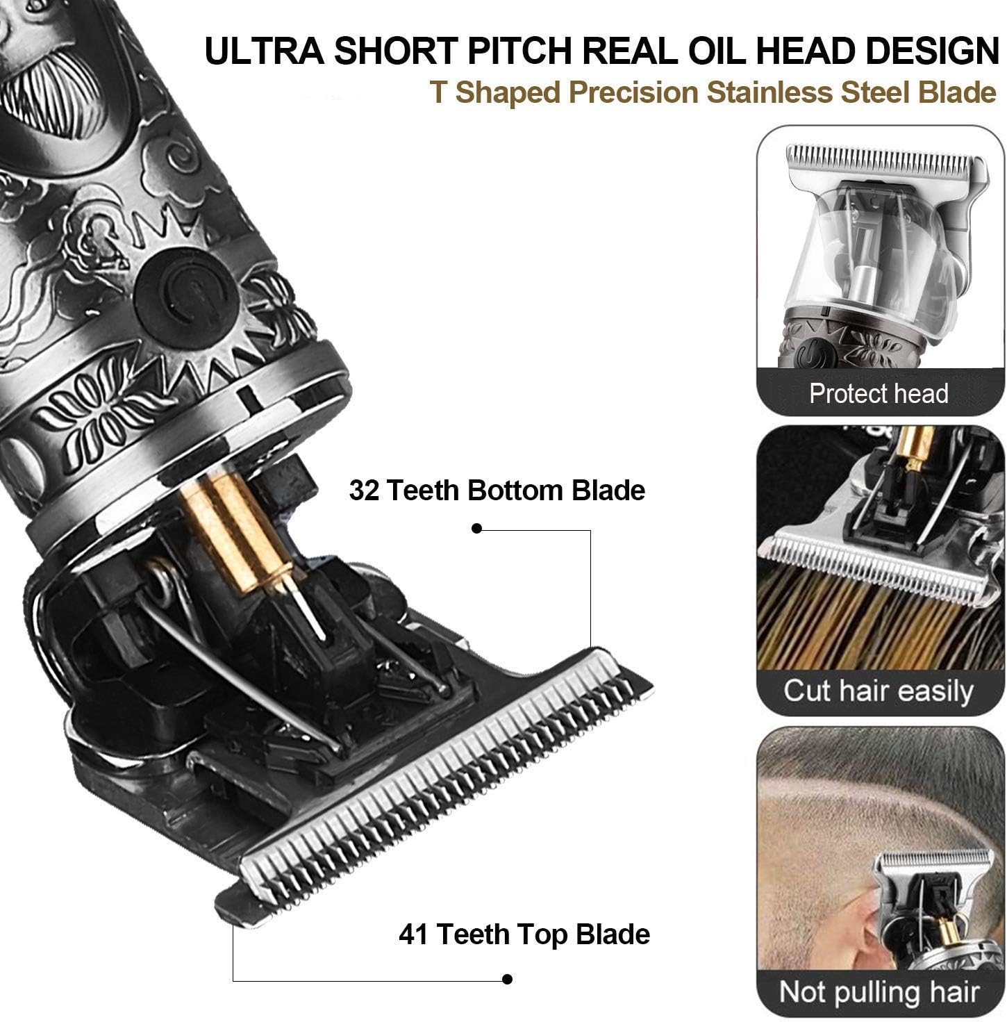 Suttik Hair Clippers for Men, Professional Hair & Beard Trimmer for Men, Mustache Trimmer T-Blade Hair Liner Edgers
