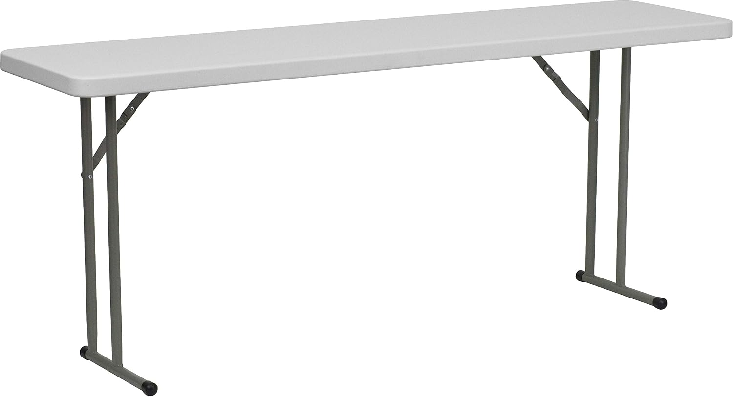 Flash Furniture Elon 6' Plastic Folding Training and Event Table, Rectangular Folding Training Table with 220-lb. Static Weight Capacity, White