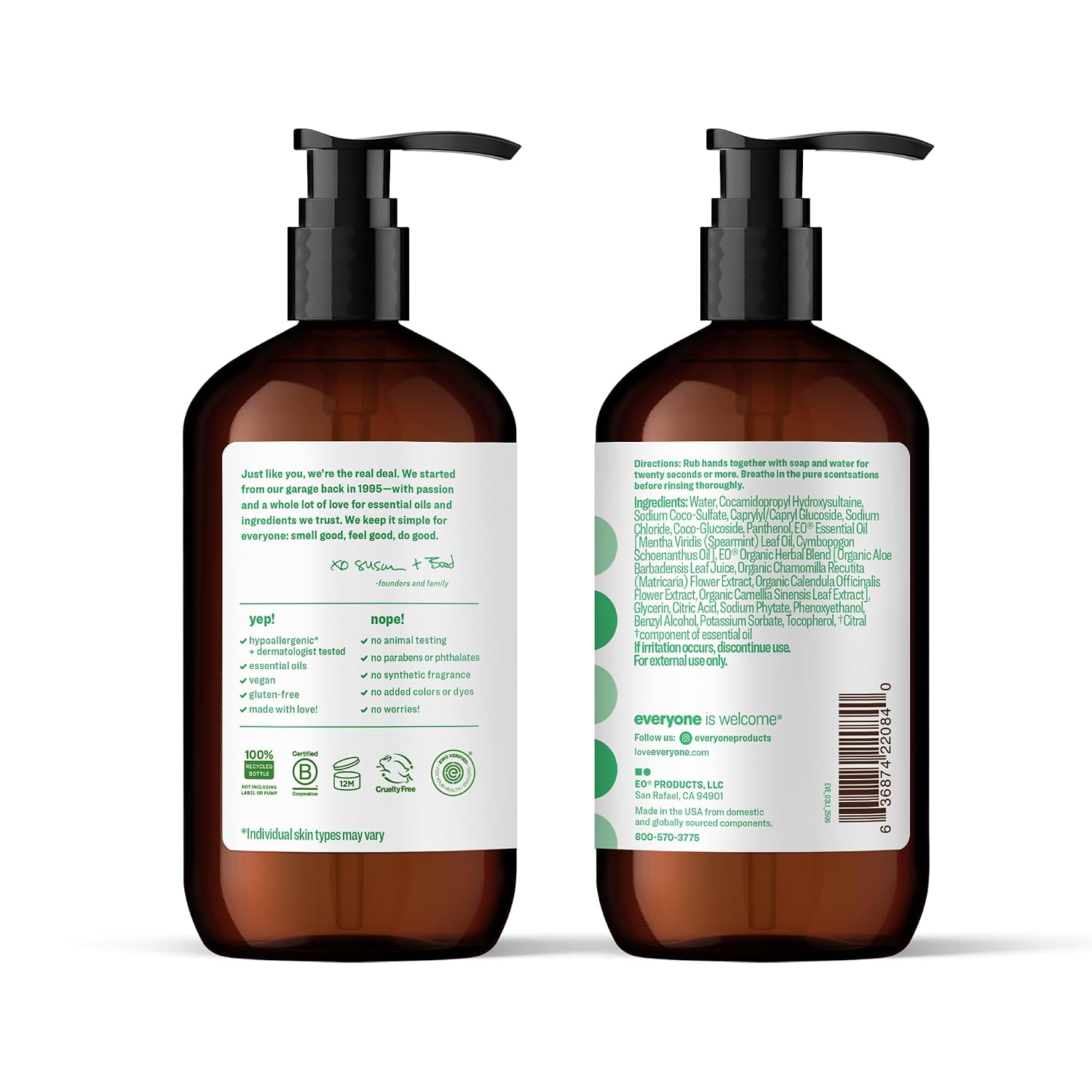 Everyone 3-in-1 Soap Body Wash Bubble Bath Shampoo Coconut Lemon 32oz 2pk | Natural essential oil formula | body wash | shampoo | bubble bath in one | coconut lemon scent | bulk value 2-pack