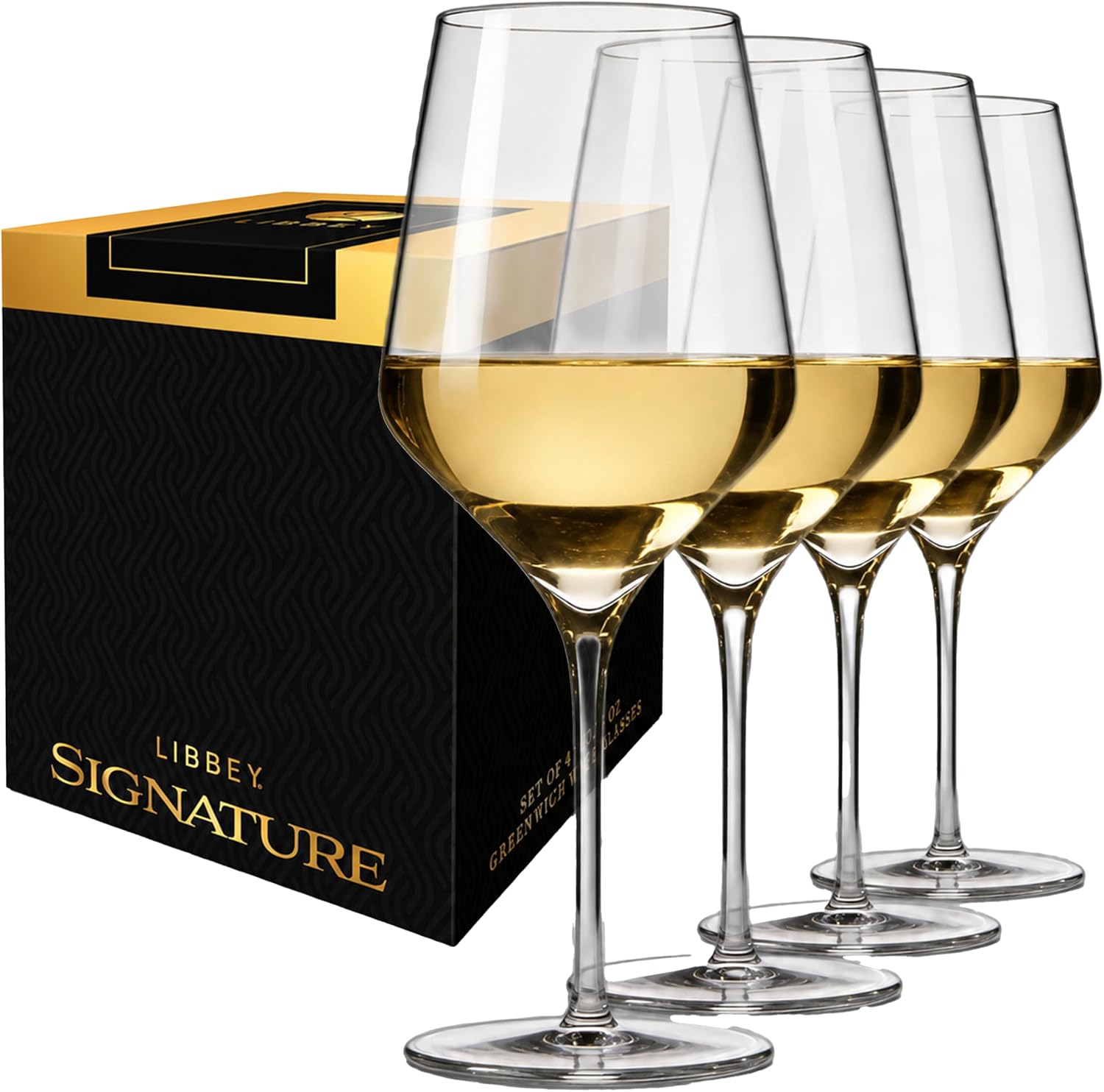 Libbey Signature Red Wine Glasses Set of 4, Seamless 24 Oz Wine Glasses for Cabernet, Merlot, and More, Stemmed Wine Glasses for All Occasions