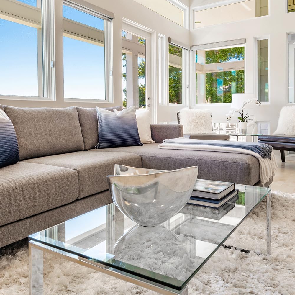24" x 48" Rectangle Glass Table Top, 1/4" Thick Clear Tempered Replacement Glass, Flat Polished Edge & Eased Corners for Coffee, Dining, Patio Tables & Furniture Protection