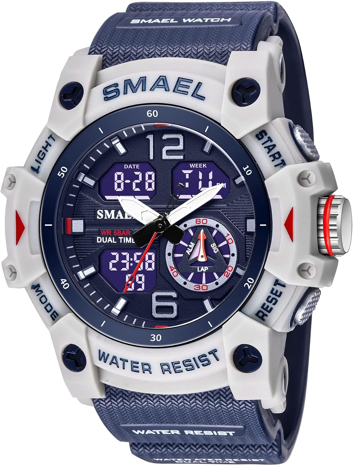 Gosasa Men's Large Face Outdoor Sports Watches Military S-Shock Watch Waterproof, Backlight, Alarm, Stopwatch Features - Rugged Wristwatch for Training, Hiking, and Adventure