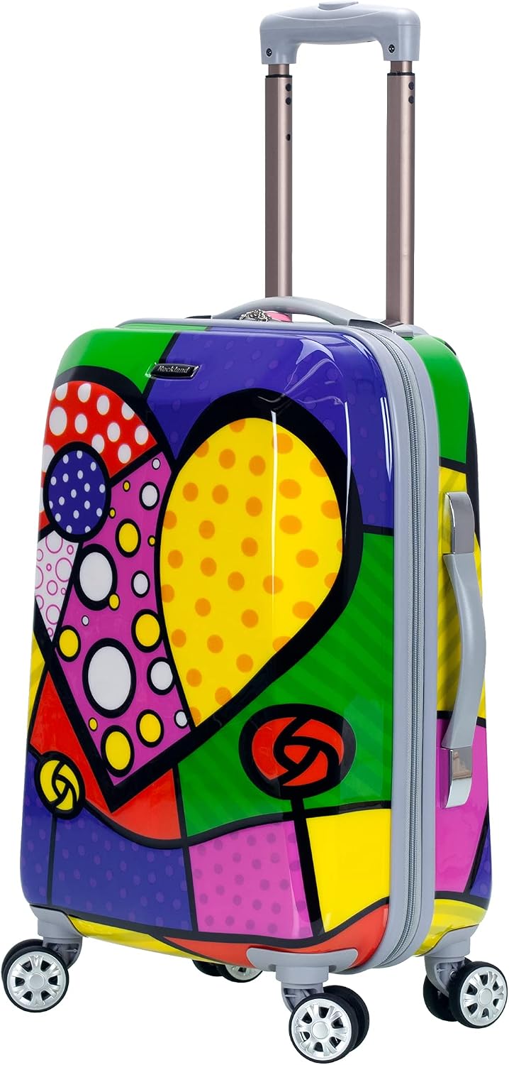 Rockland Vision Hardside 3 Piece Spinner Wheel Luggage Set, (20"/24"/28"), Love