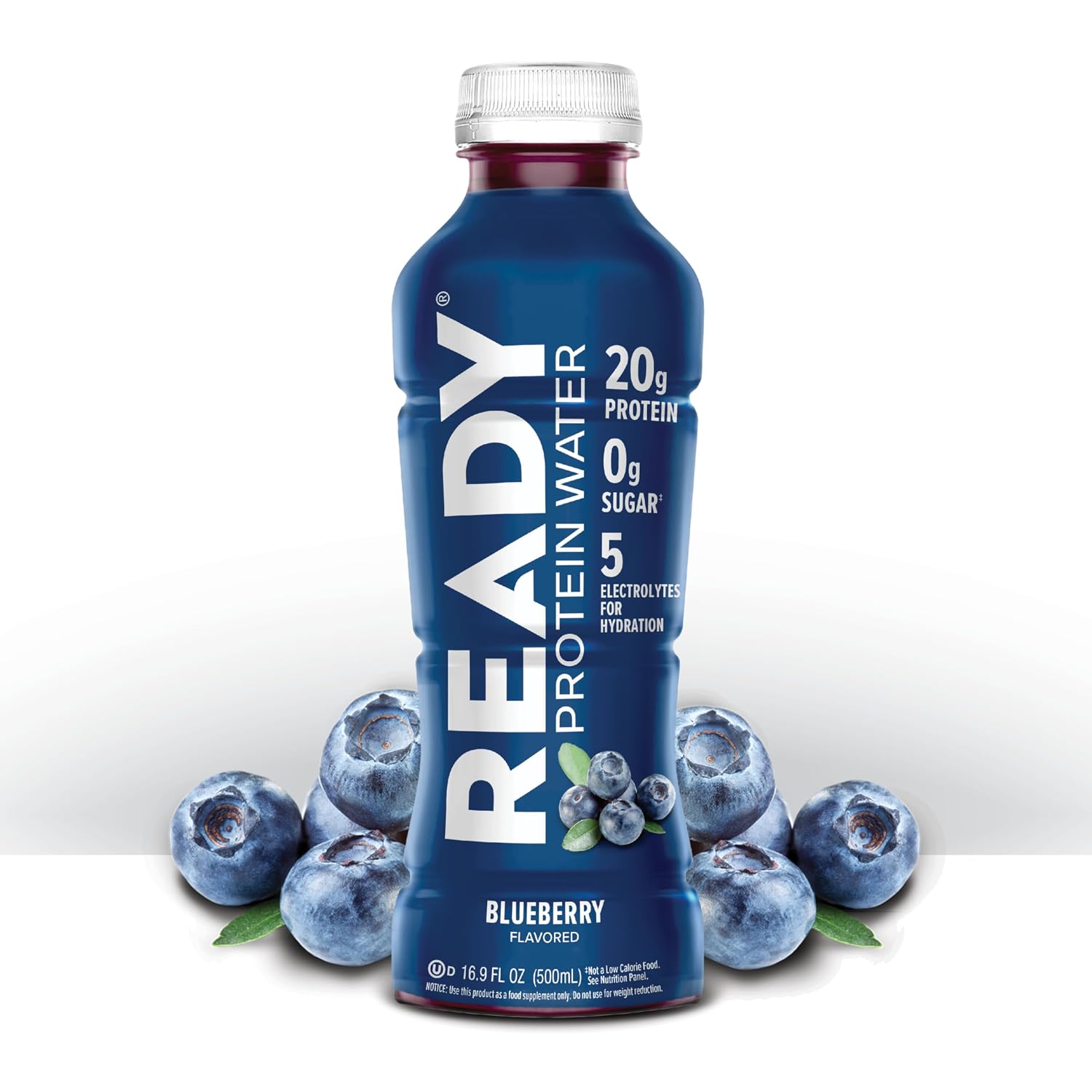 Ready Clear Protein Water, Blueberry, 20g Whey Protein Isolate, 12 Pack