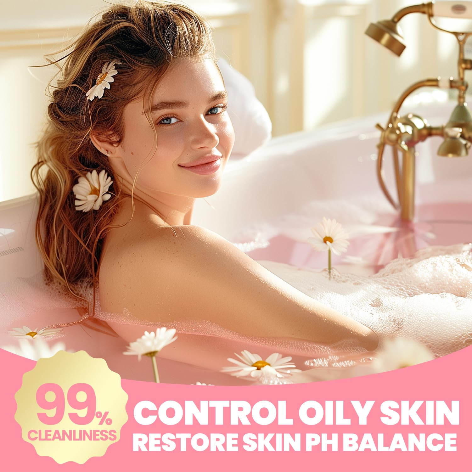 Self Care Gifts for Women, Spa Luxetique 8pcs Daisy Bath and Body Gift Baskets for Her, Bath Set with Bubble Bath, Lotion, Christmas Gifts for Mom