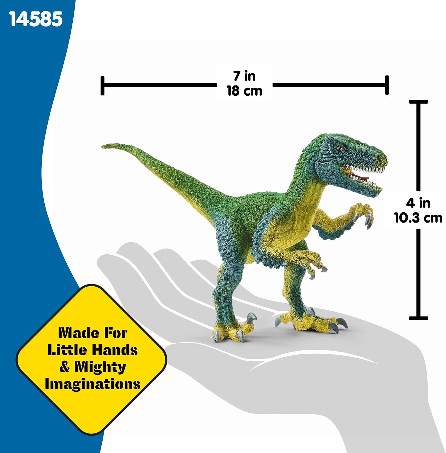 schleich Dinosaurs - Velociraptor Figurine with Movable Jaw and Arms - Realistic Raptor Dino Toy with Feathered Body and Claws - Durable Dinosaur