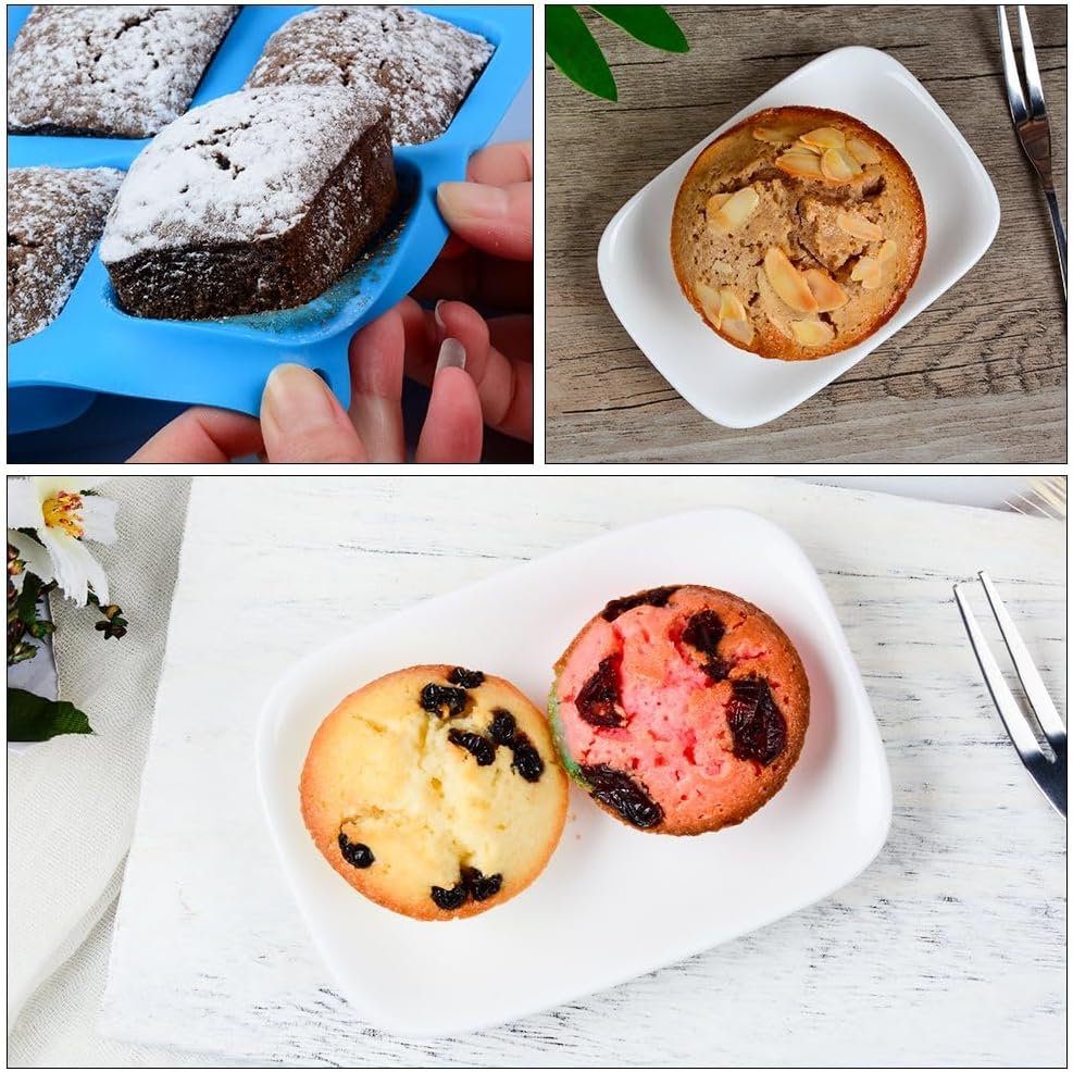 CAKETIME Silicone Muffin Pan - Cupcake Pan, Mini Loaf Pan Silicone Baking Molds Food Grade 3-Pack