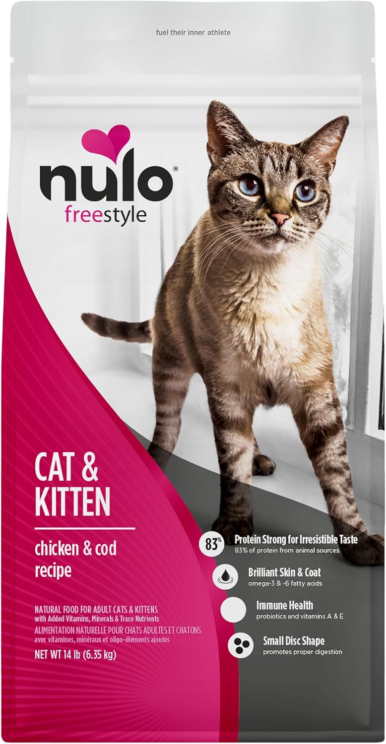 Nulo Freestyle Cat & Kitten Dry Food - Turkey & Duck Recipe, High Protein Grain Free Cat Food, Natural Kibble with Probiotics & Omega Fatty Acids