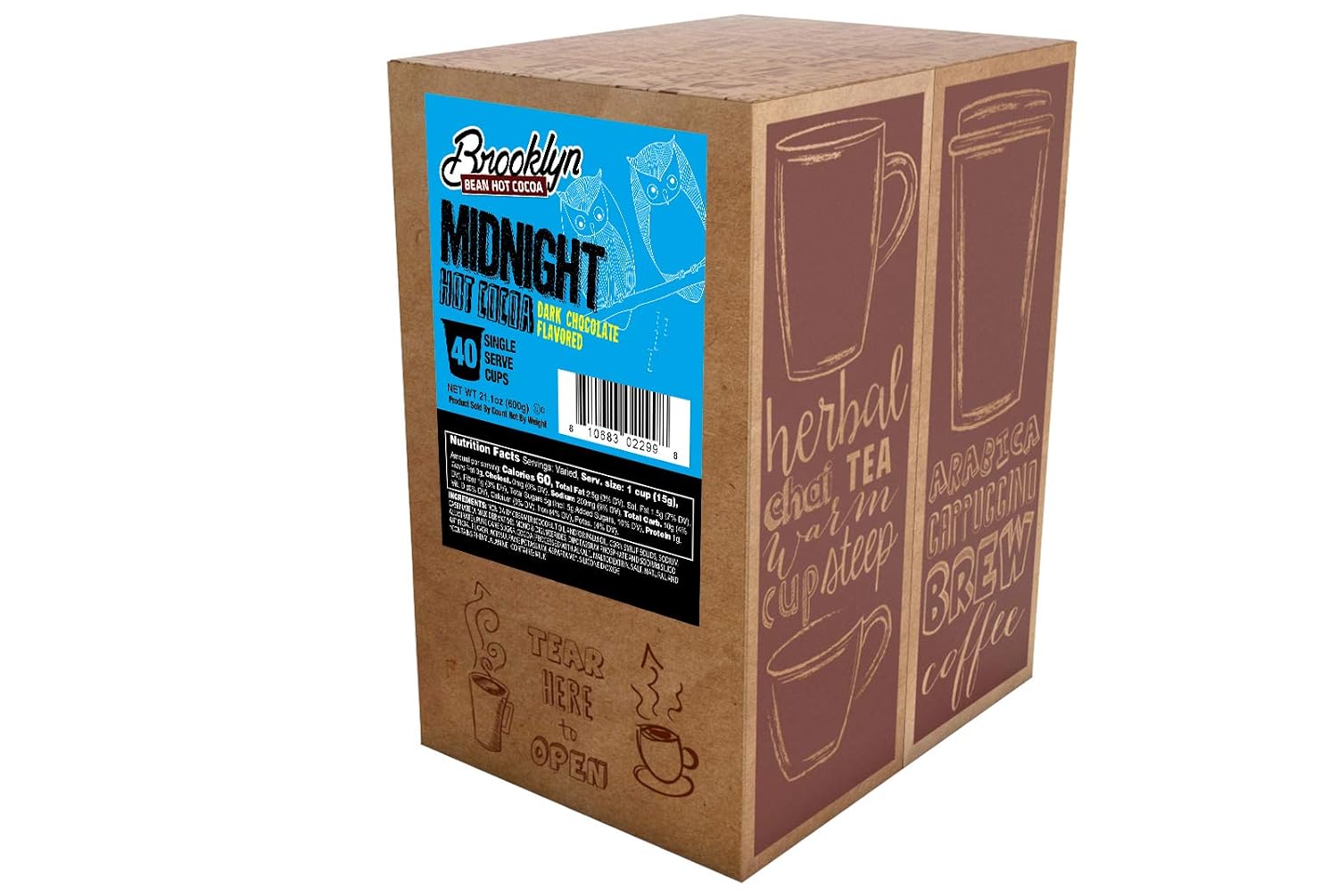 Brooklyn Beans Milk Chocolate Hot Cocoa Pods, Compatible with 2.0 K-Cup Brewers, 40 Count