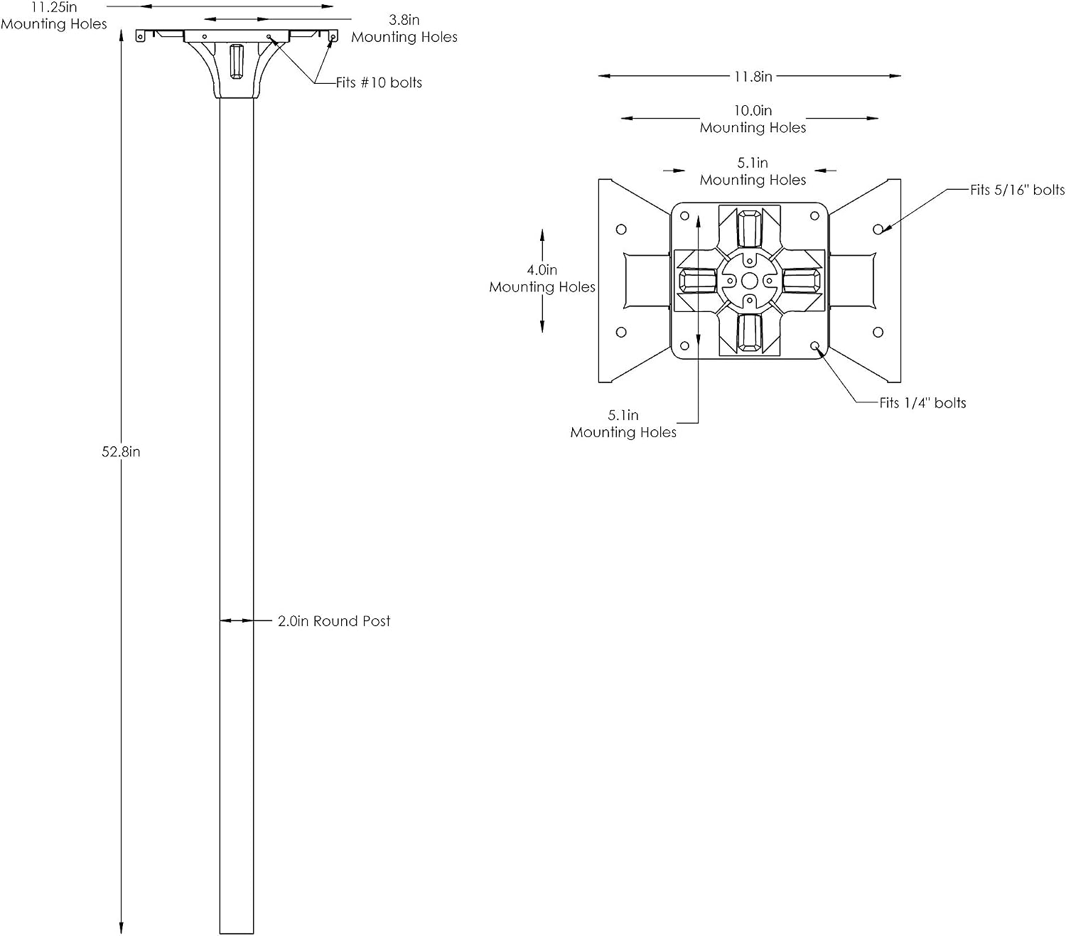 Architectural Mailboxes Coolidge Galvanized Steel Mailbox Post, Compatibility Code F, 7511B-10