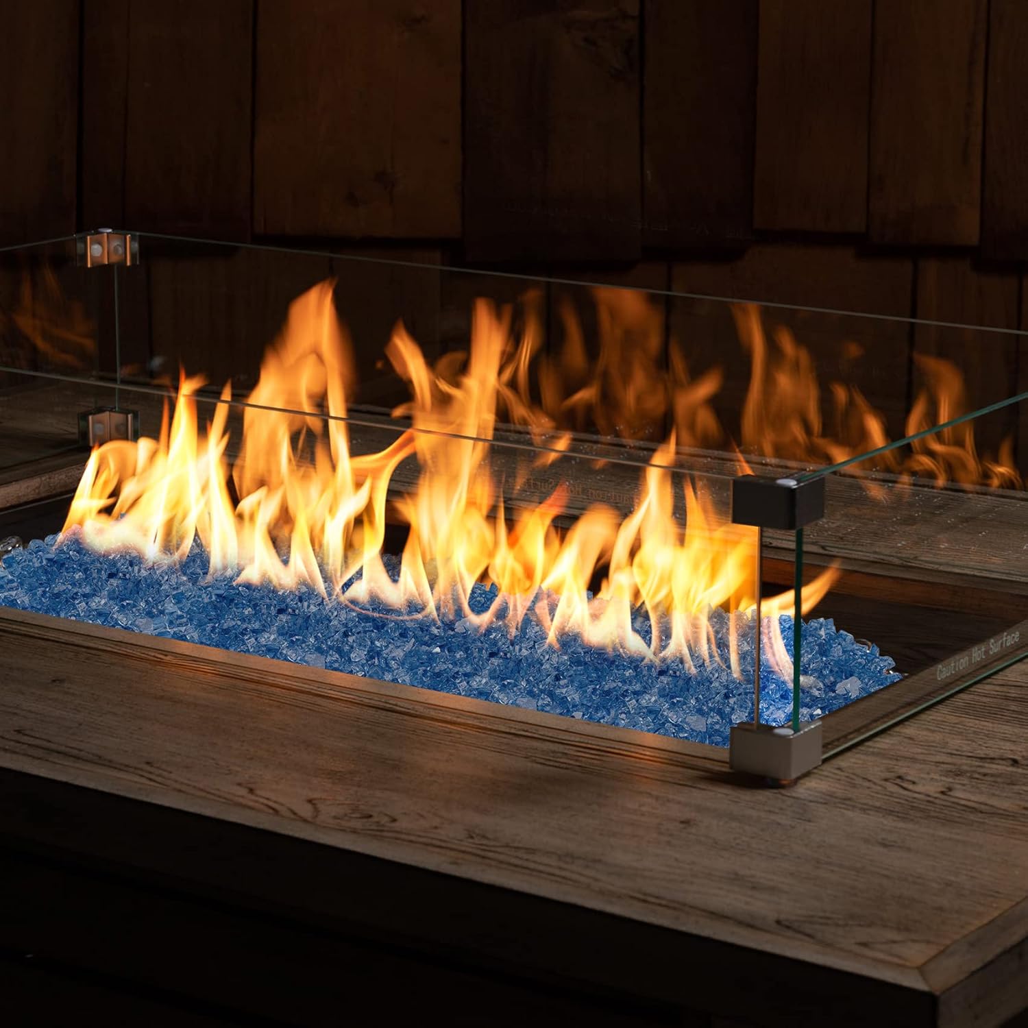 Onlyfire 10 lbs Fire Glass Rocks for Gas Propane Fire Pit and Fireplace