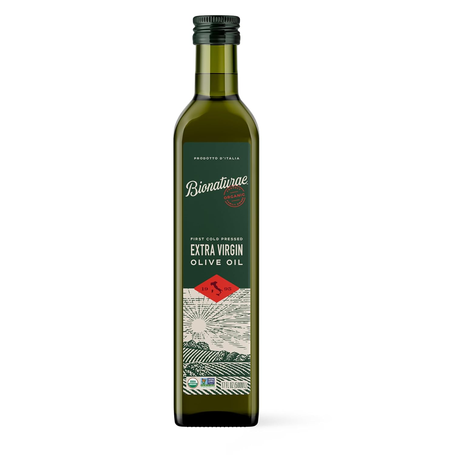 Bionaturae Extra Virgin Olive Oil - Organic Olive Oil, Non-GMO, USDA Certified Organic, Recyclable Glass, 100% Authentic Italian Olive Oil, Made in Italy - 17 Fl Oz