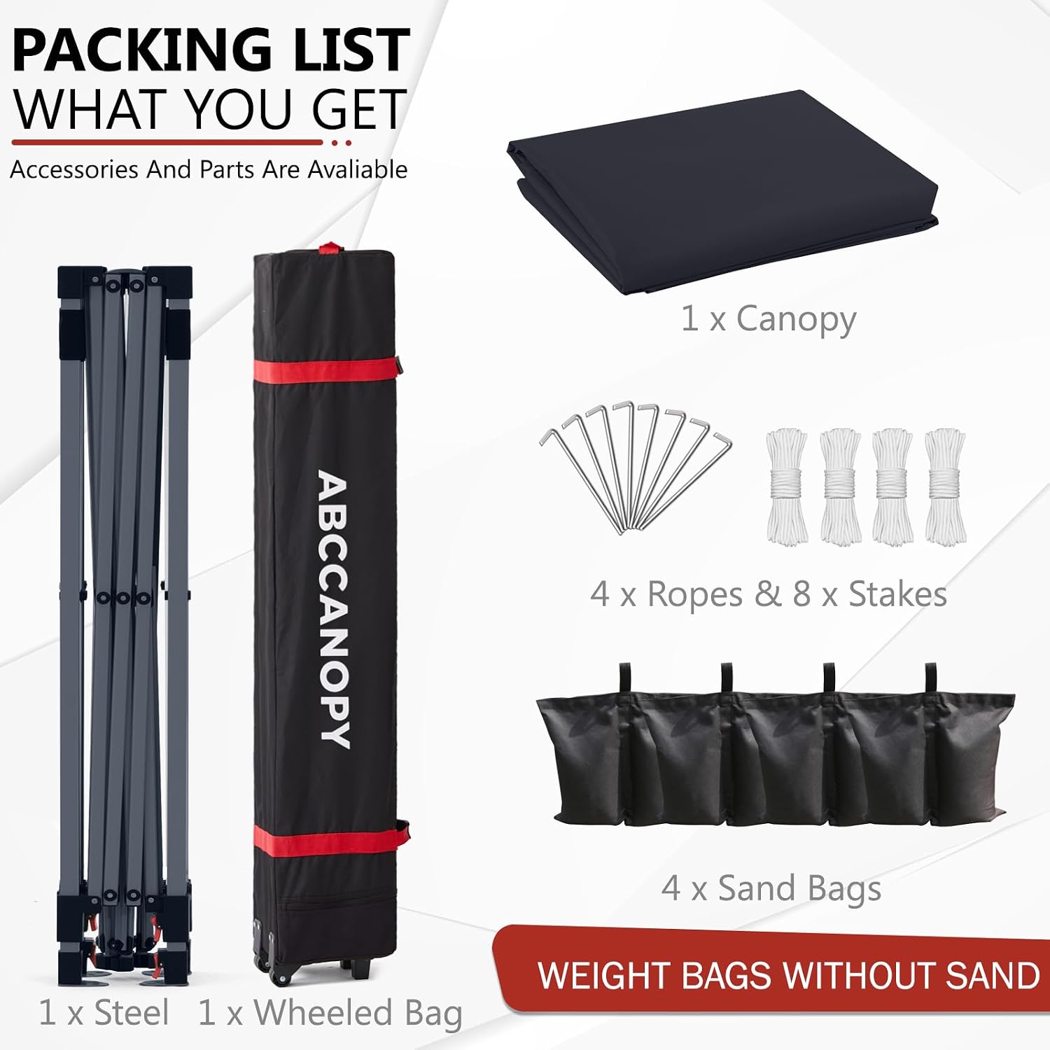 ABCCANOPY Outdoor Pop up Canopy Tent, 10x10 Instant Portable Canopy for Camping, Beach, Backyard,Gray | Water resistant & UV protection canopy, easy setup, with carry bag, ideal for camping, beach, backyard, market events