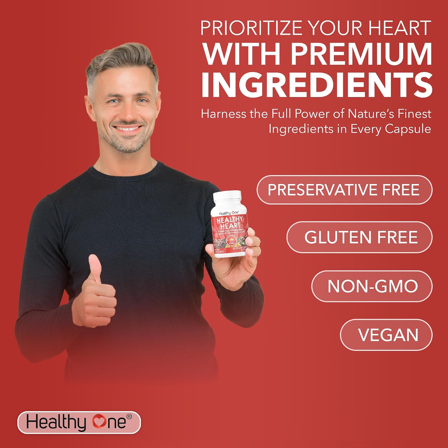 Healthy Heart - Healthy Cholesterol Circulation & Blood Pressure - 60ct | Fights Plaque, Supports Normal LDL & HDL, Artieries, Circulation, Contains CoQ10, Beet Root, Garlic, Olive Leaf And More