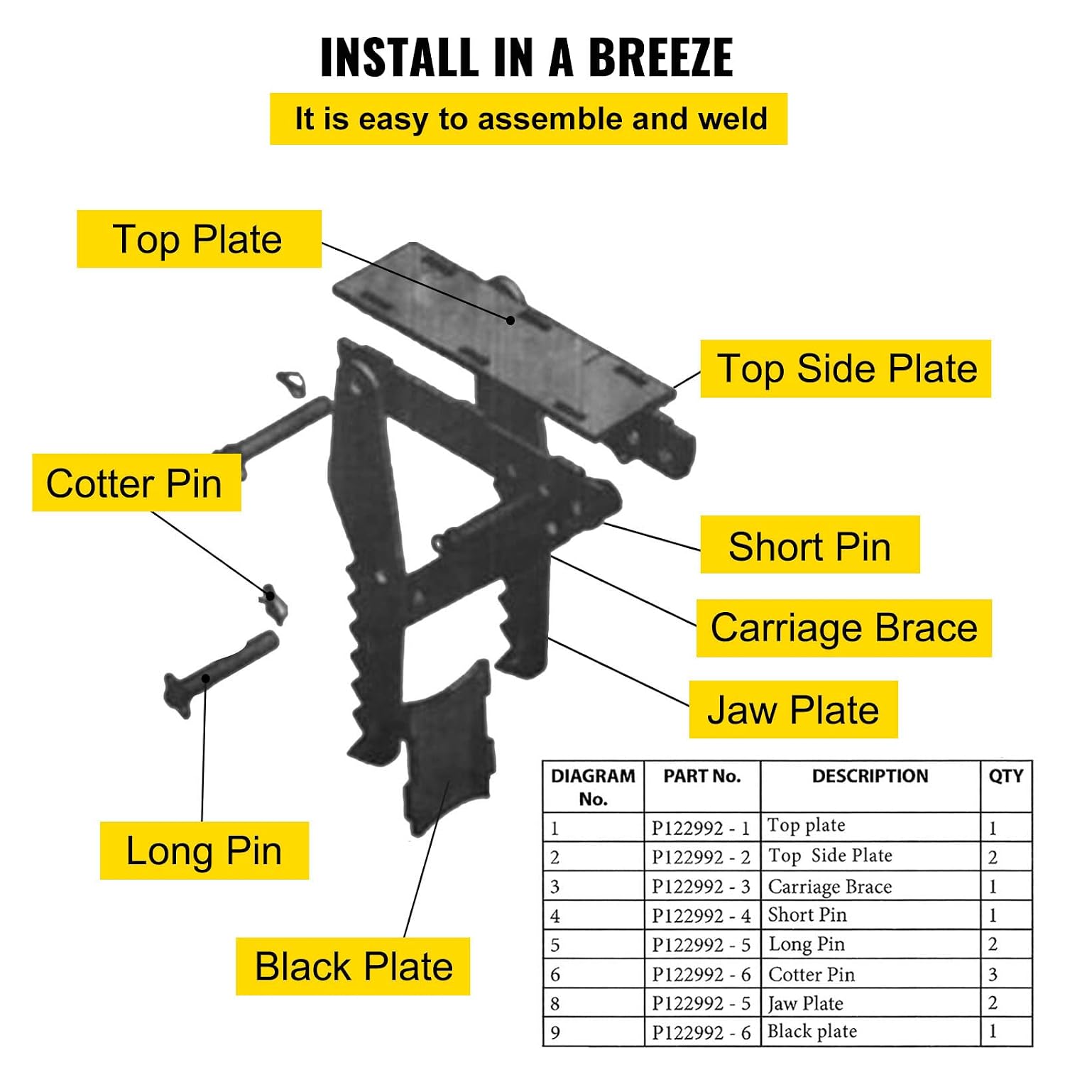 24 inch Excavator Hydraulic Thumb Backhoe Excavator Thumb Attachments Weld 1/2 Inch Teeth Thick Steel Plate Assembly CNC Plasma Cut Bolt-On Design