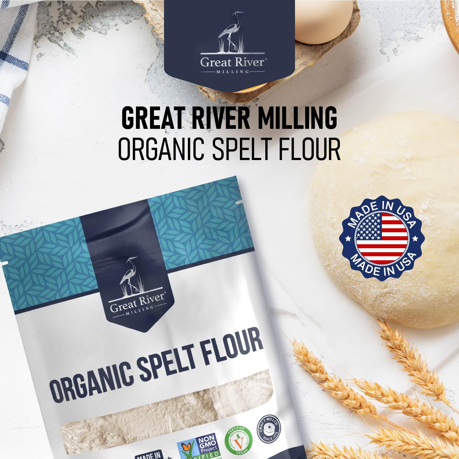Great River Milling Organic Spelt Flour, Ancient Grain, 25 lb