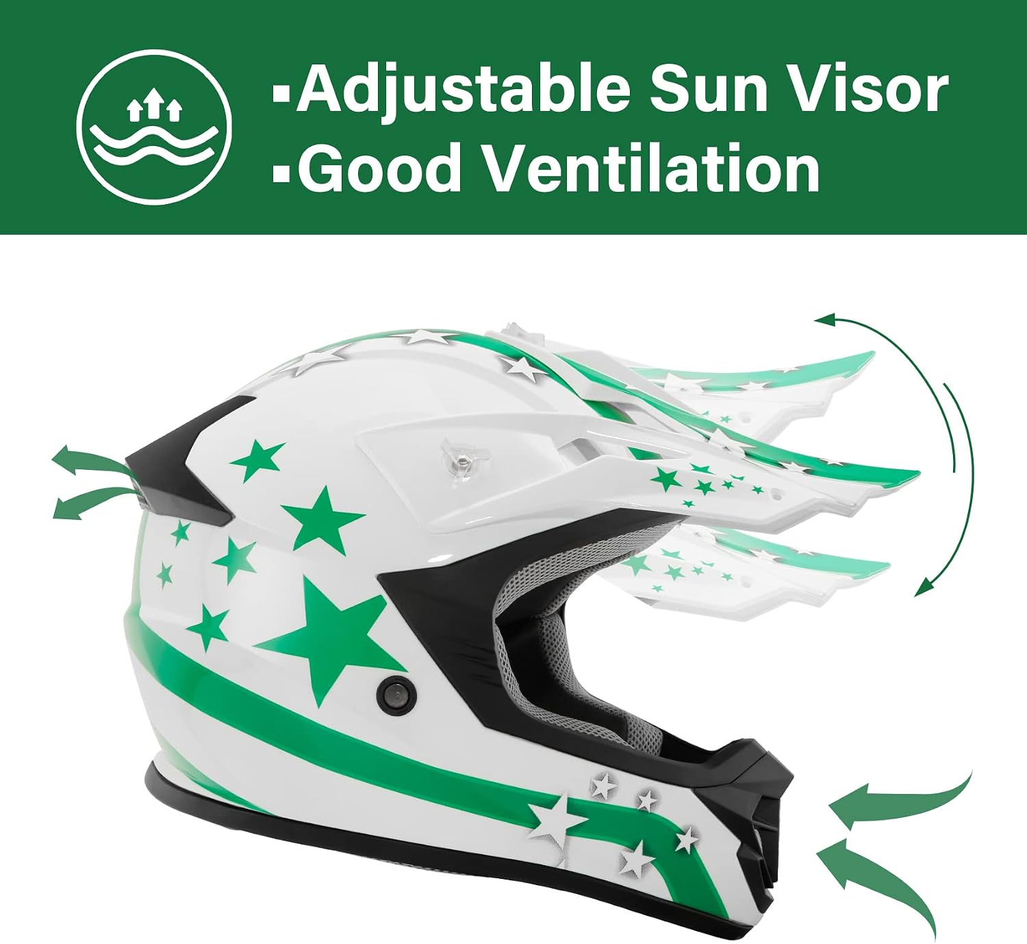 Kids Dirt Bike Helmet Youth Motorcycle Helmet DOT-Certified Full Face Helmets for Motocross ATV Off-Road Street Bike with Goggles & Gloves, Blue Flame Medium | Motorcycle Riding Gear included Goggles & Gloves, Ultra-Lightweight, For ATV UTV Off-Road, Blu…