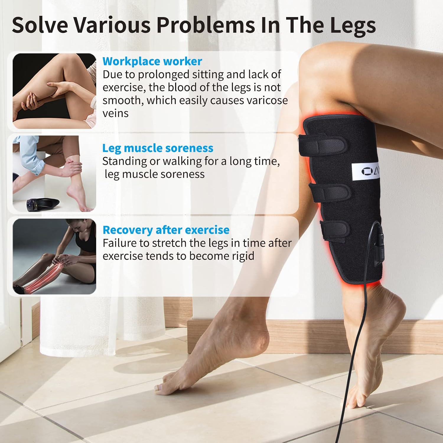 DGXINJUN Red Light Therapy Device for Body Calf Arm Pain Relief Near Infrared Light Therapy 850nm LED Muscle Wrap for Leg Home Use Nerve Damage Deep
