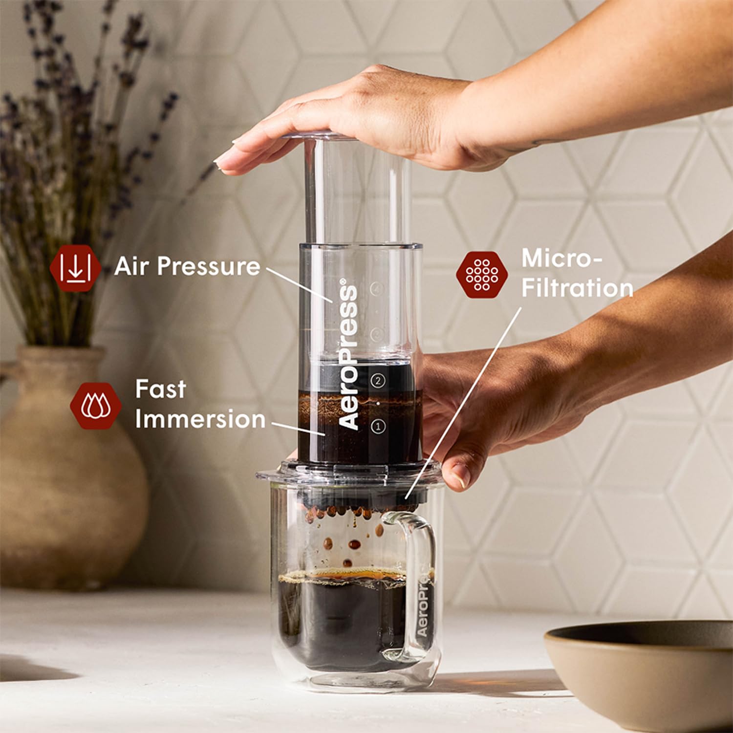 AeroPress White Paper Micro-Filters, 4 pack, 1400 Count Count | Compostable Coffee Filters Made From White, Chlorine-Free Paper