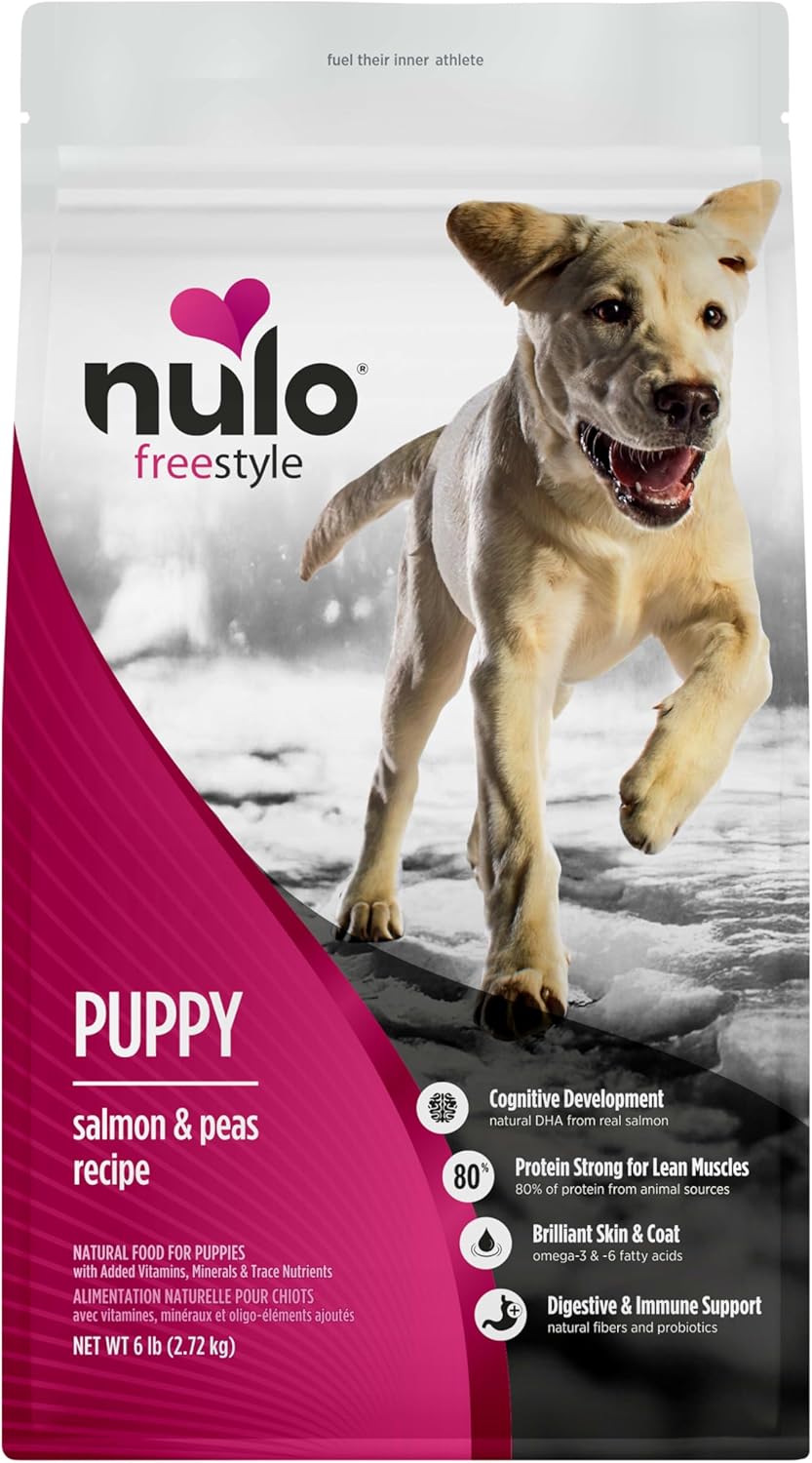 Nulo Freestyle Dry Puppy Food - Salmon & Peas, Premium Grain Free Dog Food for Puppies, Natural, High Protein Kibble with DHA, Omega 3 & Probiotics