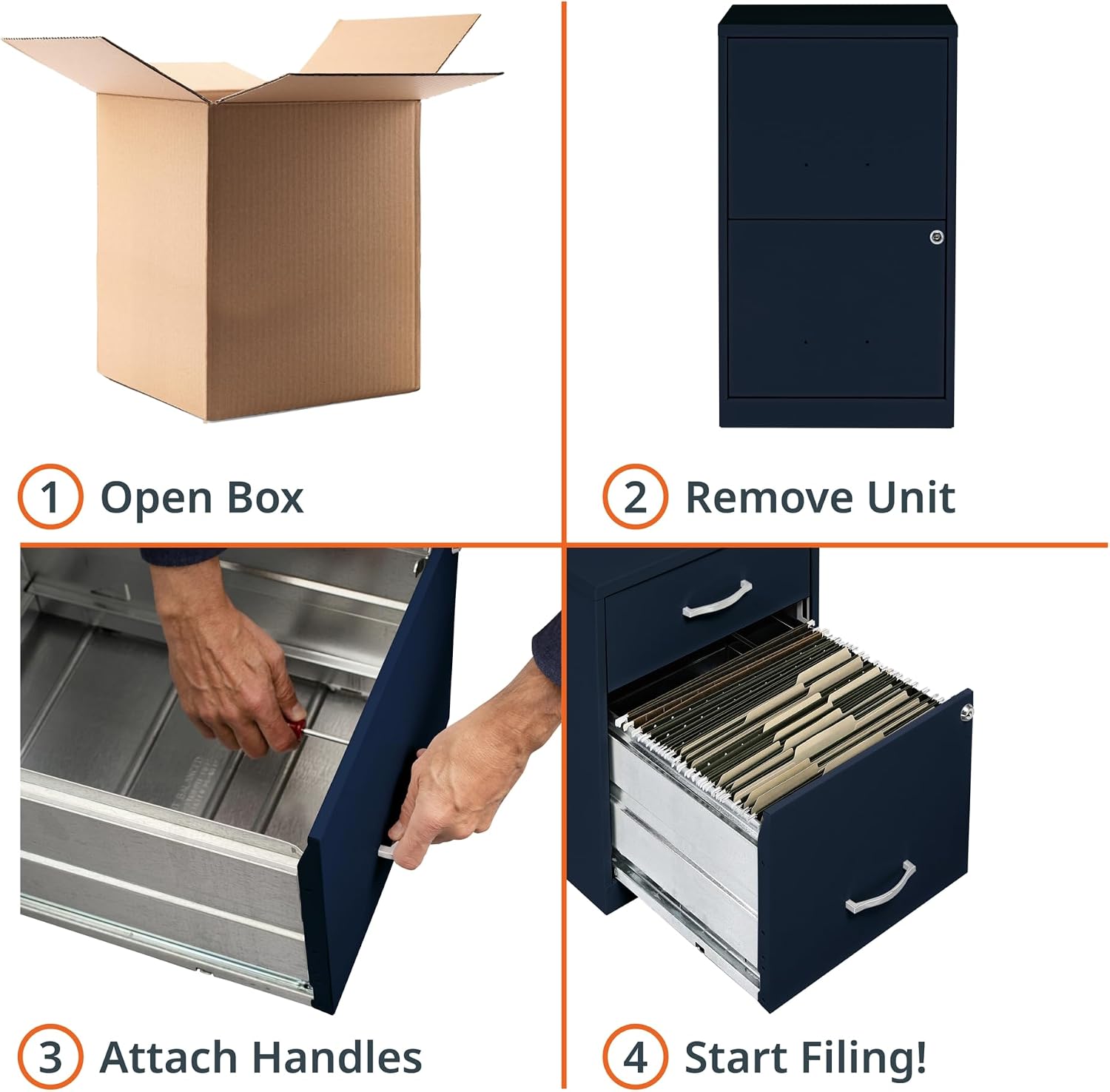 NuSparc 2 Drawer Locking Filing Cabinet | Pre-Assembled Steel Construction | Space-Saving Design is Perfect for Home and Small Office | Letter-Size | Assembled in North America