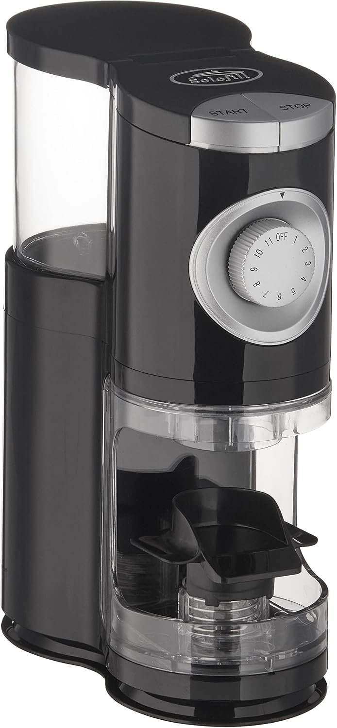 SOLOGRIND 2-in-1 Automatic Single Serve Coffee Burr Grinder for Coffee Pod,Black,1 EA