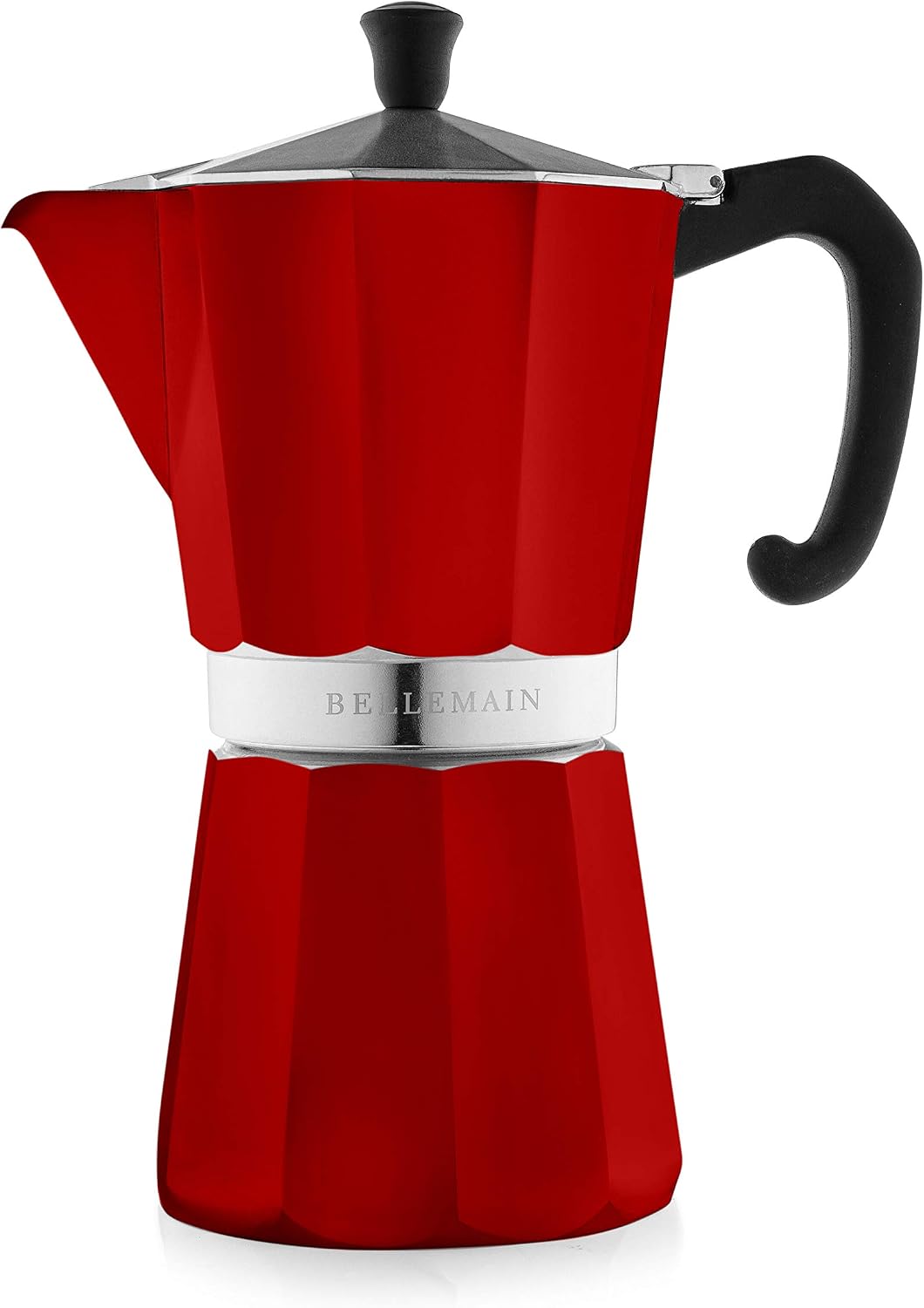Bellemain Stovetop Espresso Maker, Italian Moka Pot, 6-Cup Silver | Classic aluminum design brews rich espresso at home or camping, with an easy-to-use and easy-to-clean design.