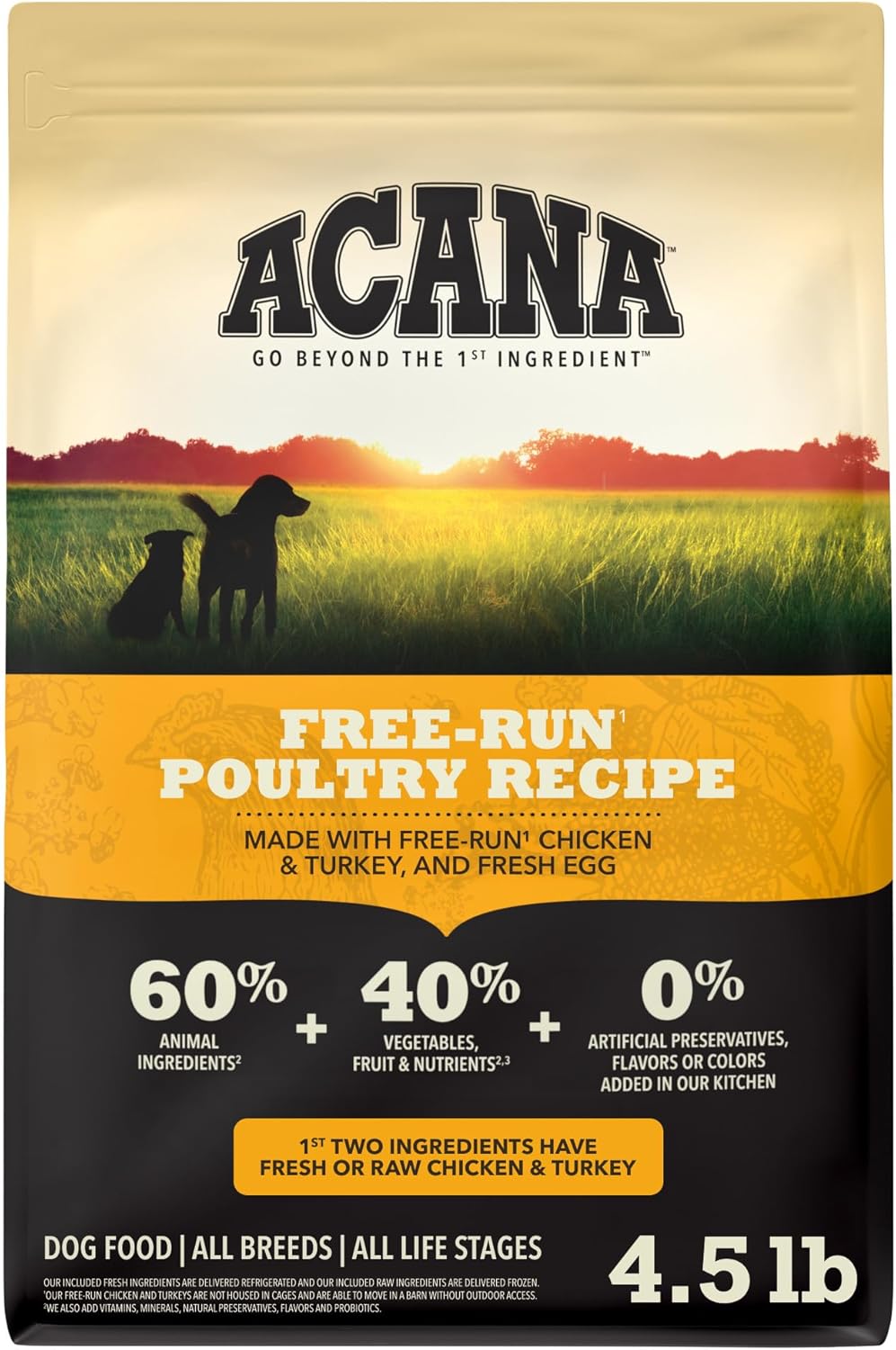 ACANA Grain Free Dry Dog Food Red Meat Recipe 4.5lb. Bag | Freeze Dried, Grain Free, High Protein, Made in the USA, Omega-3 Fatty Acids, Digestive Health, Global Quality Ingredients