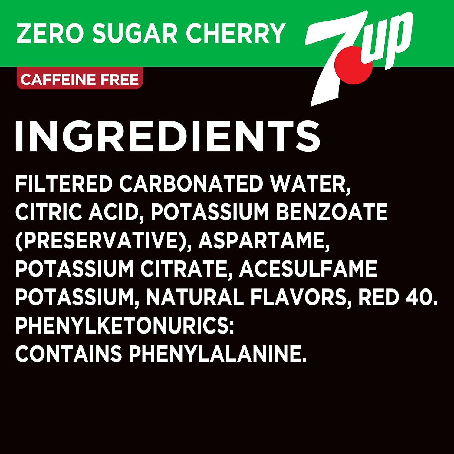 7UP Cherry Zero Sugar Soda, 12 fl oz cans, 12 pack