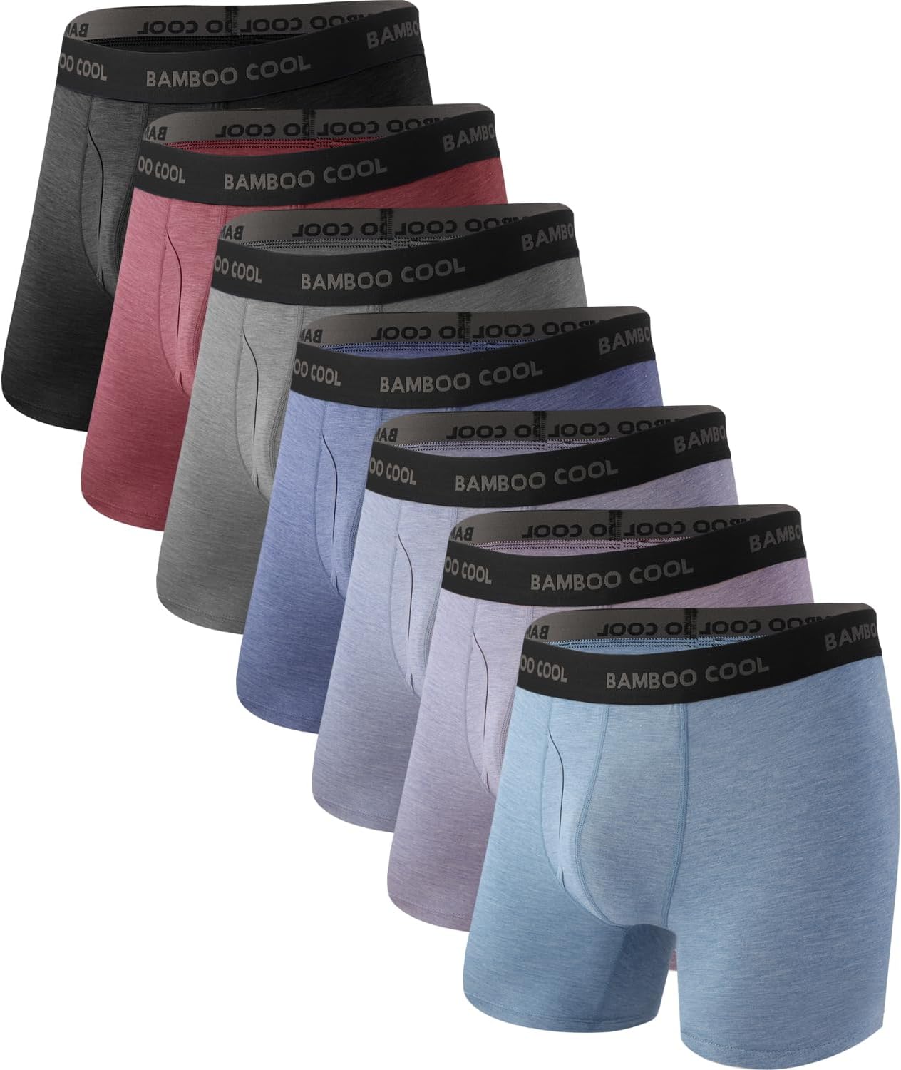 BAMBOO COOL Men's Boxer Briefs Ultra Breathable Underwear Multipack