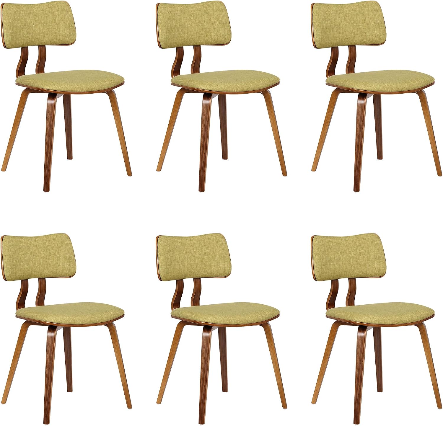 Armen Living Jaguar Dining Chair in Charcoal Fabric and Walnut Wood Finish,Charcoal/Walnut Finish 20D x 18W x 29H in