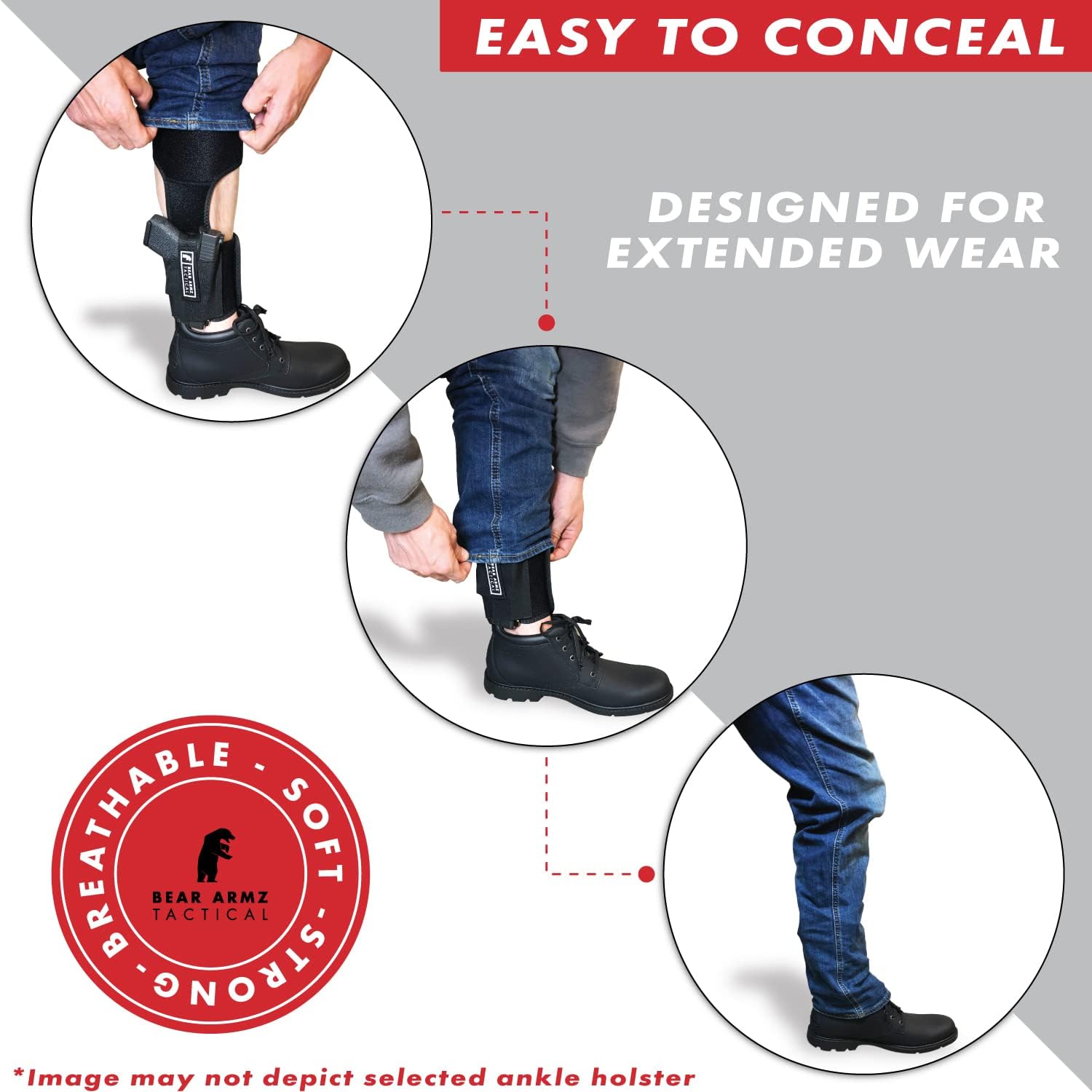 Ankle Holster for Concealed Carry | American Company | Comfortable & Secure | Compatible with Glock 43, 42, 30, 27, 26 S&W M&P Shield 9mm, Bodyguard .380, Ruger LCP, LC9, Sig Sauer P365 P238, Kimber