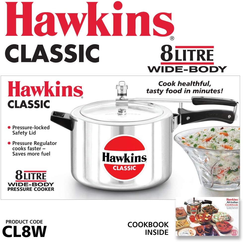 Hawkins Classic Aluminum 6.5 Litre Pressure Cooker