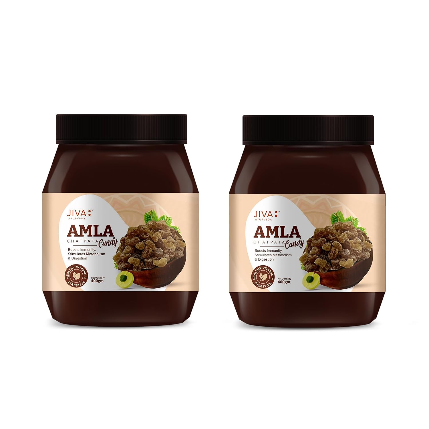 Jiva Ayurveda Amla Candy (Chatpata) - 400g (14.1 oz) | Tangy Indian Gooseberry Bites | Natural Vitamin C & Antioxidant Rich | Zesty Sweet & Spicy