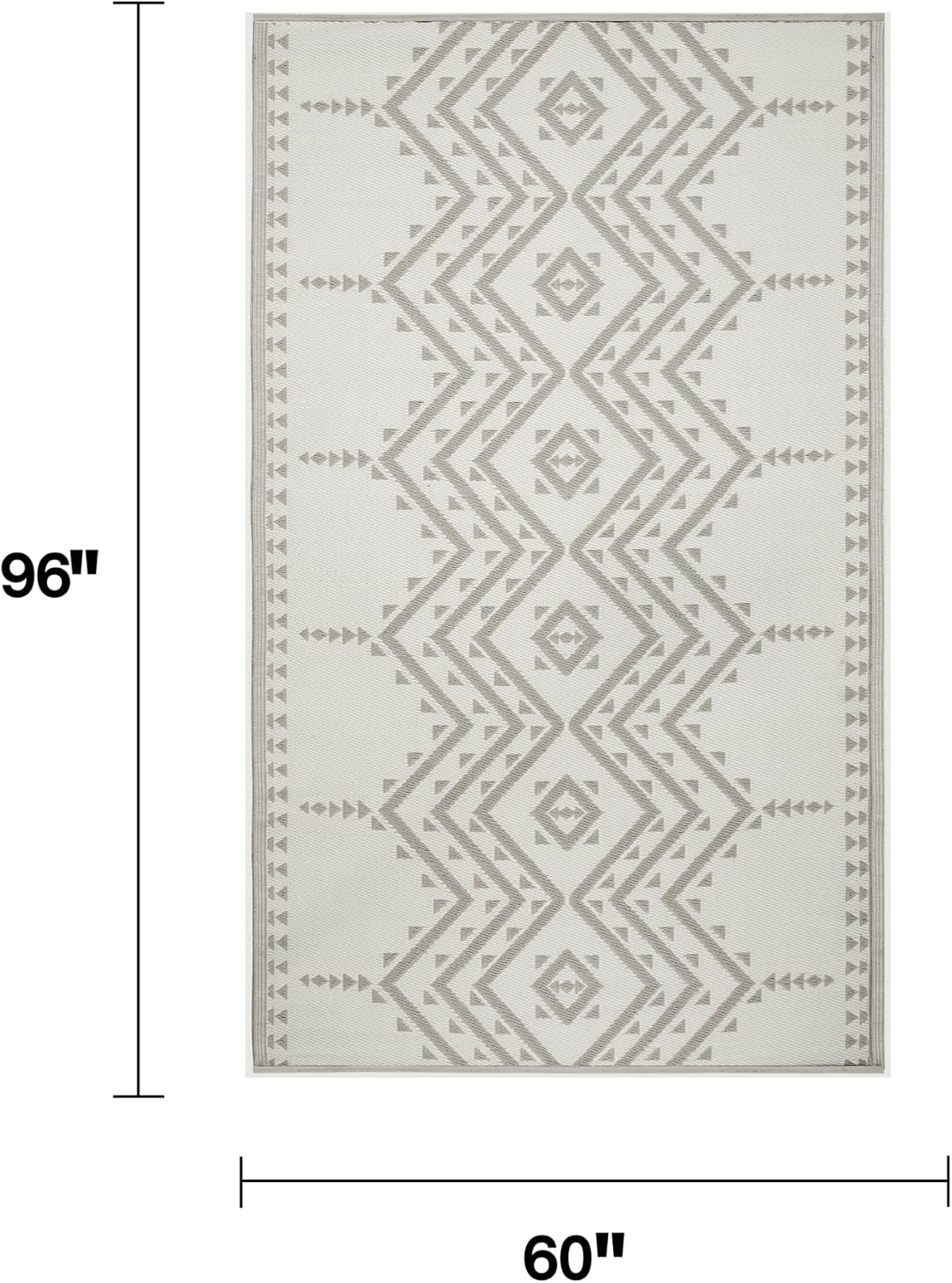 Fab Habitat Outdoor Rug - Waterproof, Fade Resistant, Crease-Free - Premium Recycled Plastic - Geo Tribal - Porch, Deck, Balcony, Mudroom